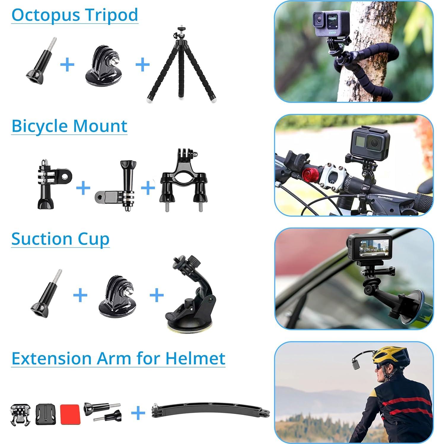 Kit de Accesorios Lifelimit 62 en 1 para Cámaras de Acción