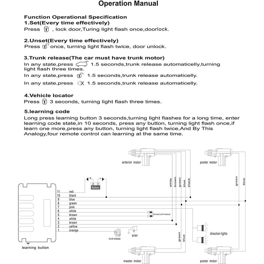 Cerradura de puerta de coche Geevorks 12V con 4 actuadores