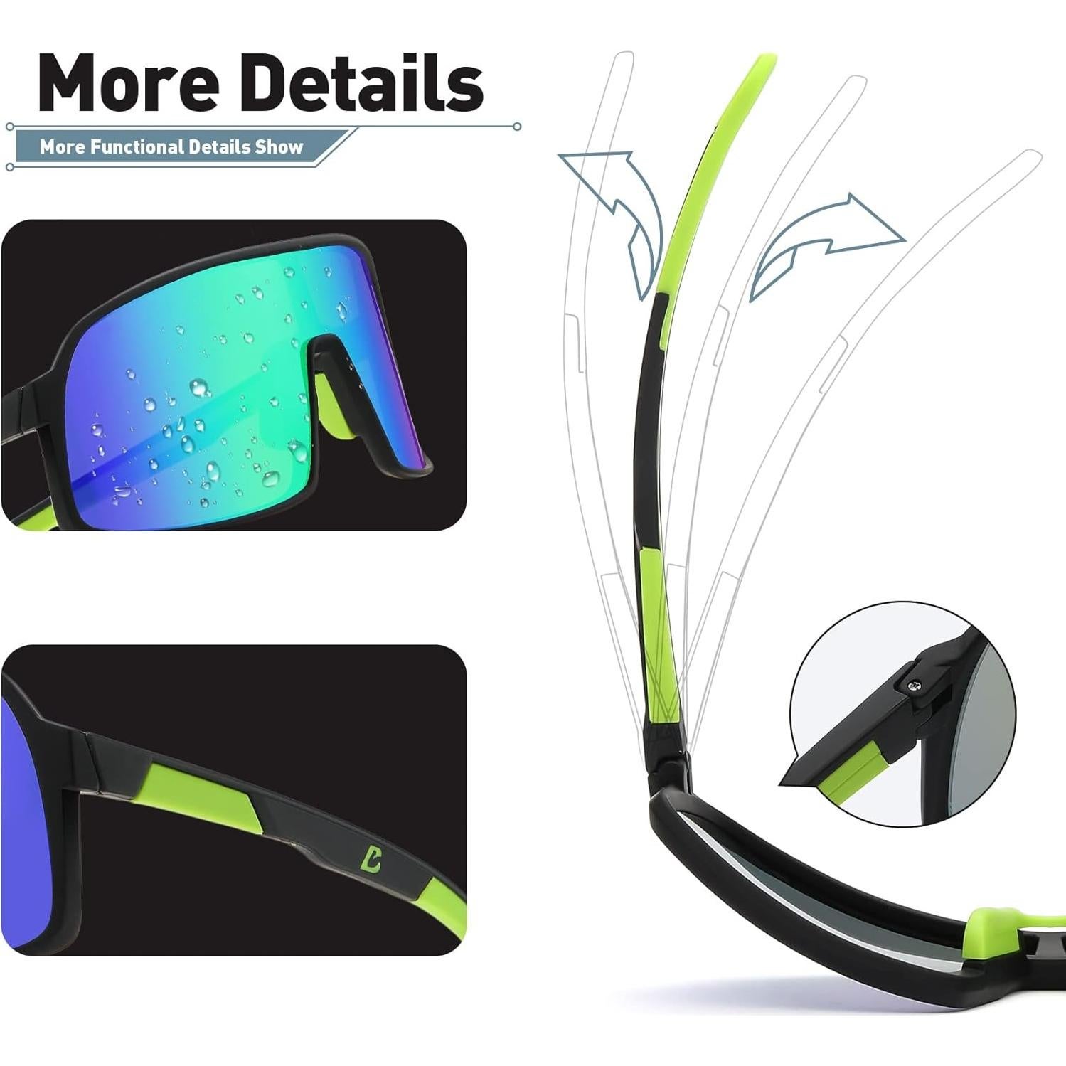 Gafas de sol Bevi deportivas polarizadas TR90 para ciclismo