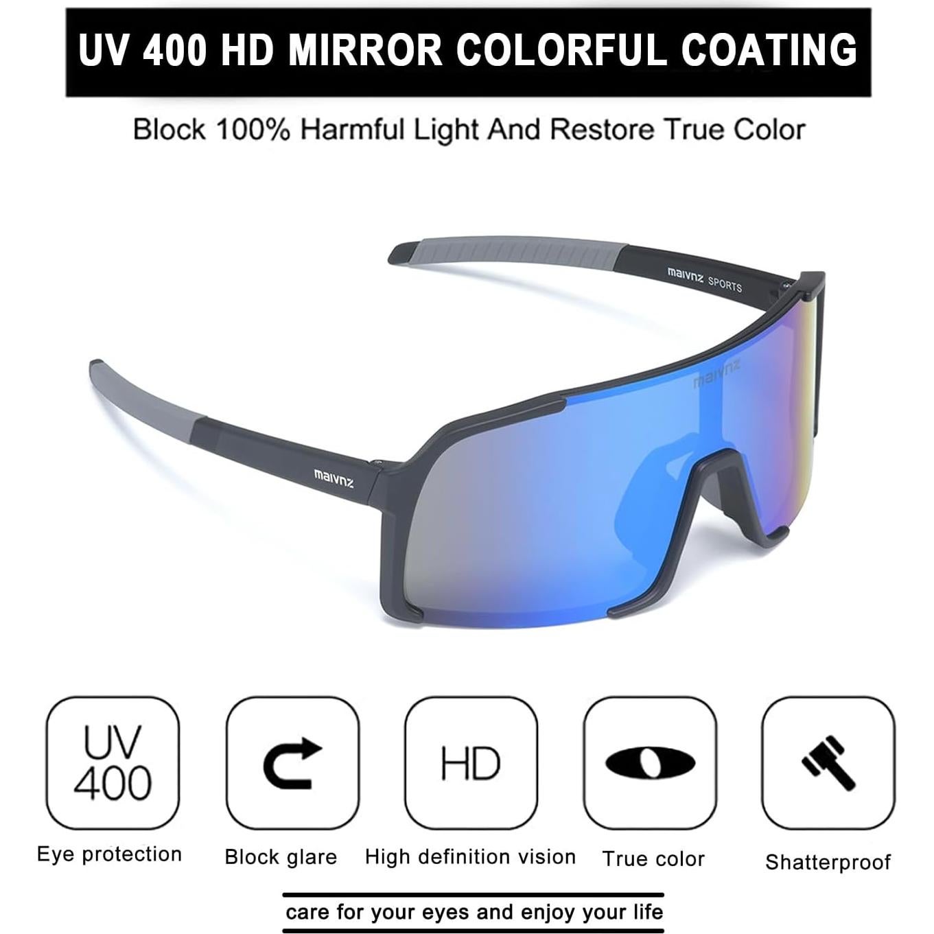 Gafas de béisbol Maivnz 882 UV400 para ciclismo y running