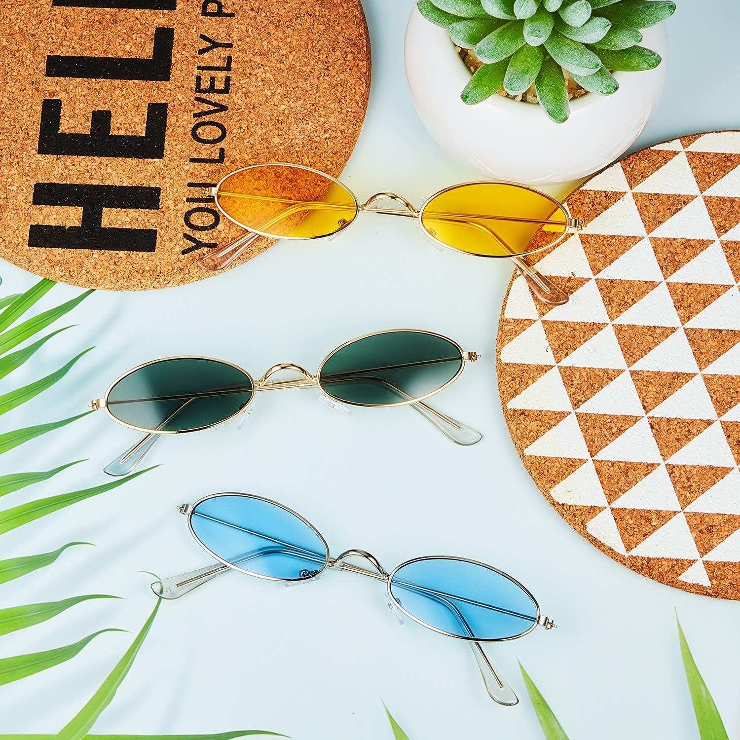 Gafas de Sol Ovaladas Vintage 3 Piezas Metal Colorido