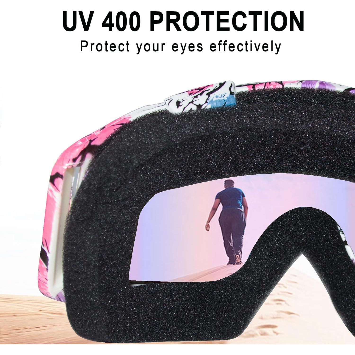 Gafas de Motocicleta Shutuan Rosa UV400 Ajustables