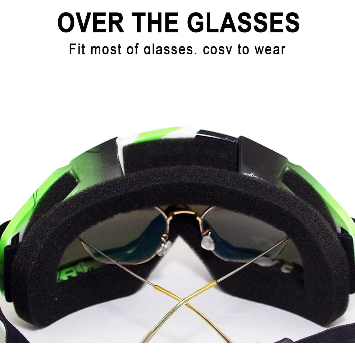 Gafas de Motocicleta Shutuan Verde Negro Lente Colorida UV400