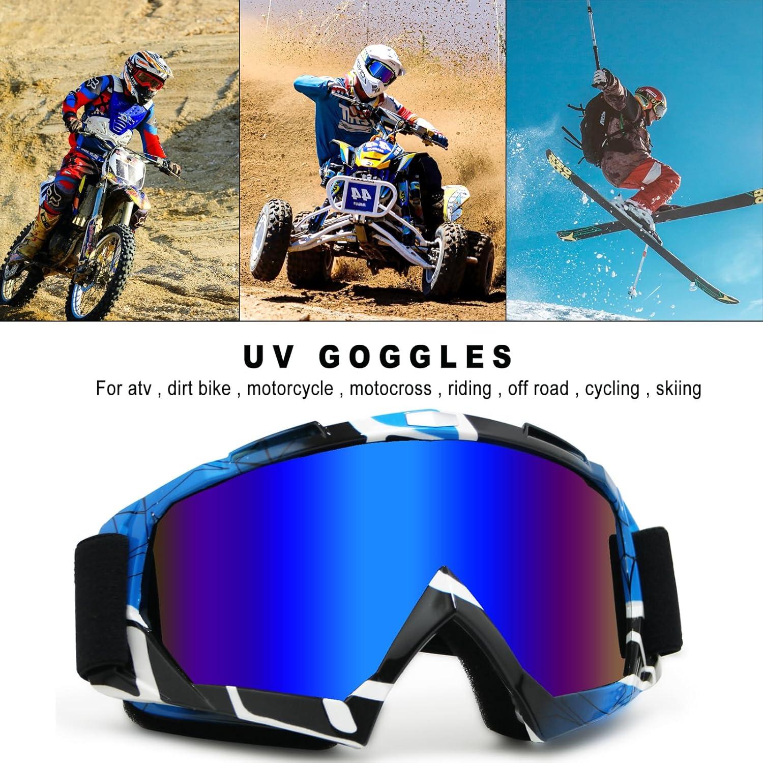 Gafas de Motocicleta Shutuan Azul UV 400 Ajustables