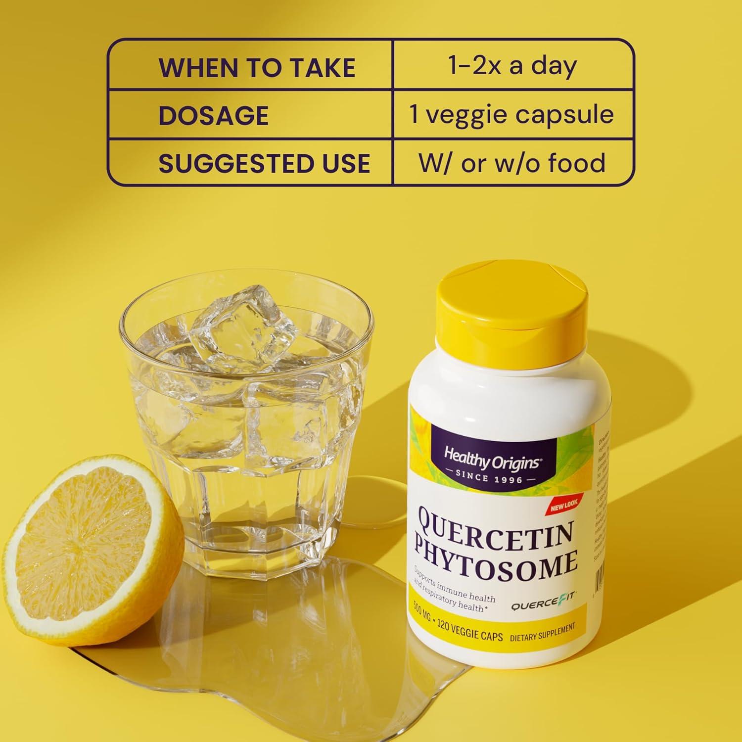 Suplemento de Quercetina Healthy Origins 500 mg - 120 Cápsulas Veganas