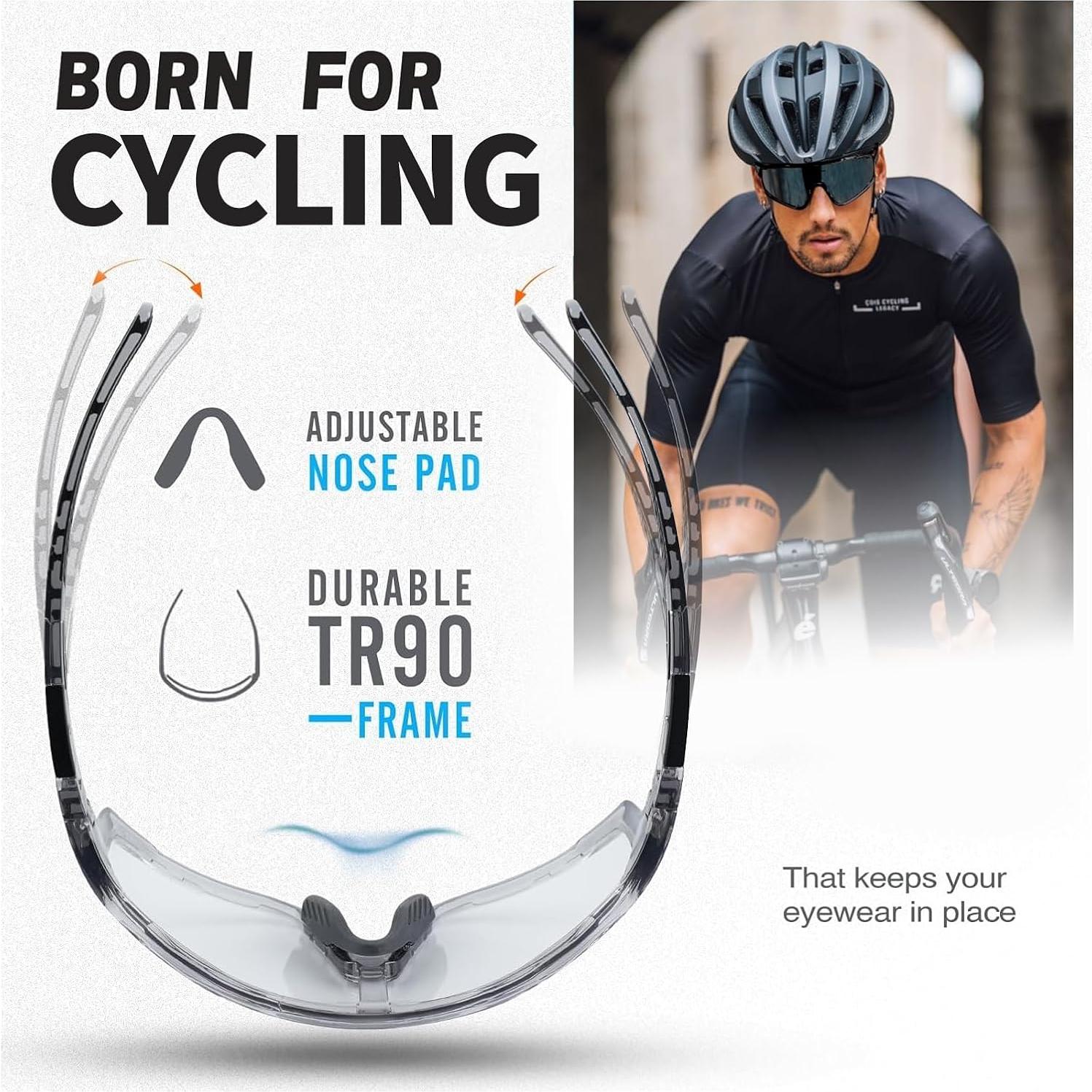 Gafas de Ciclismo VOZAPOW Polarizadas UV400 para Adultos