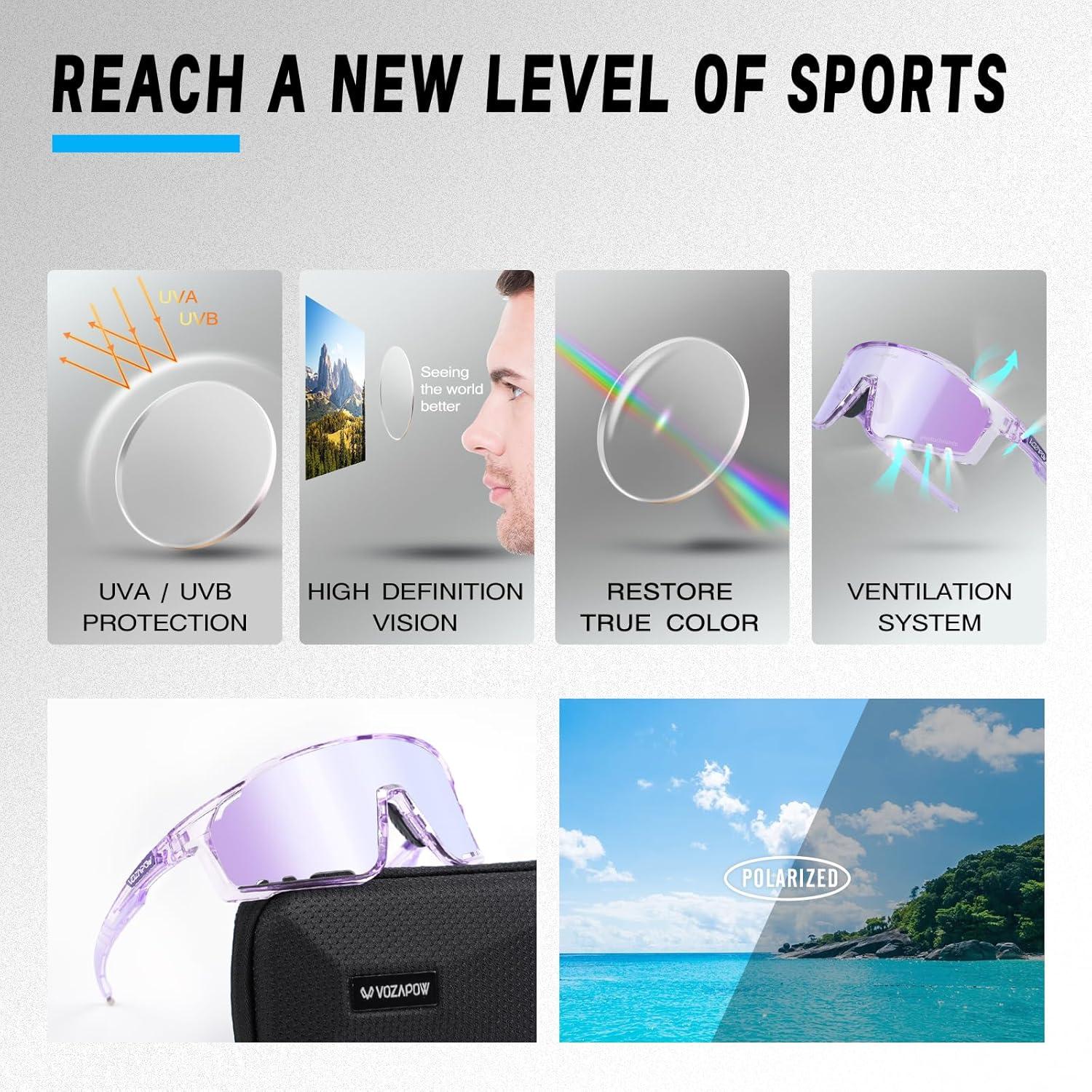 Gafas de Ciclismo VOZAPOW Polarizadas UV400 Unisex