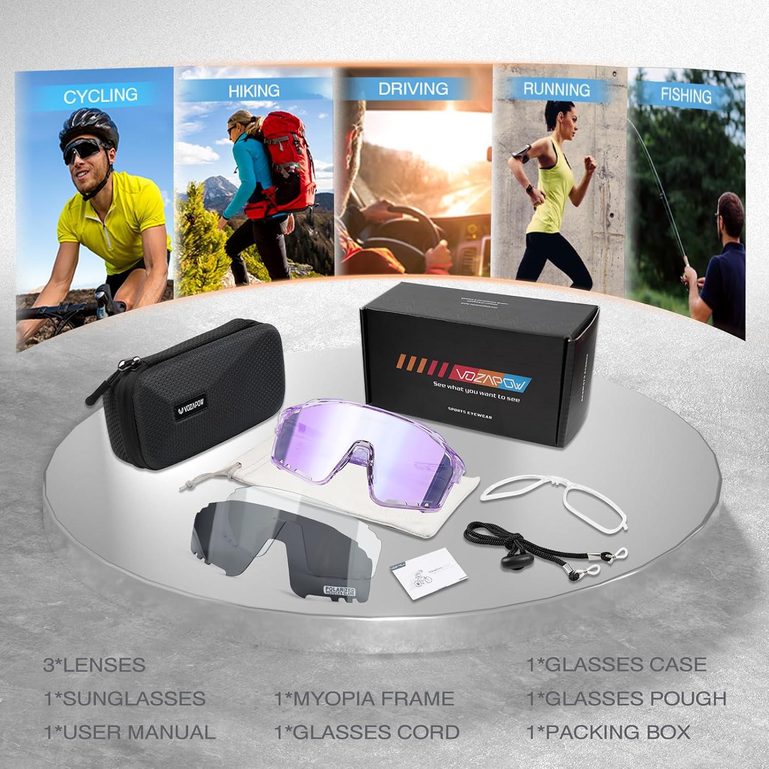 Gafas de Ciclismo VOZAPOW Polarizadas UV400 Unisex