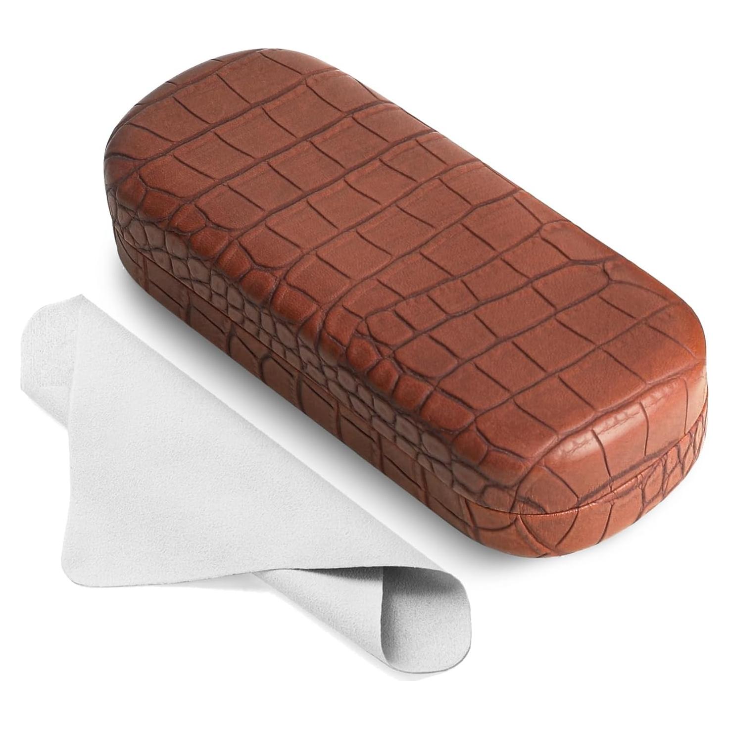 Estuche Duro Marvolia para Gafas de Sol Marrón Cocodrilo