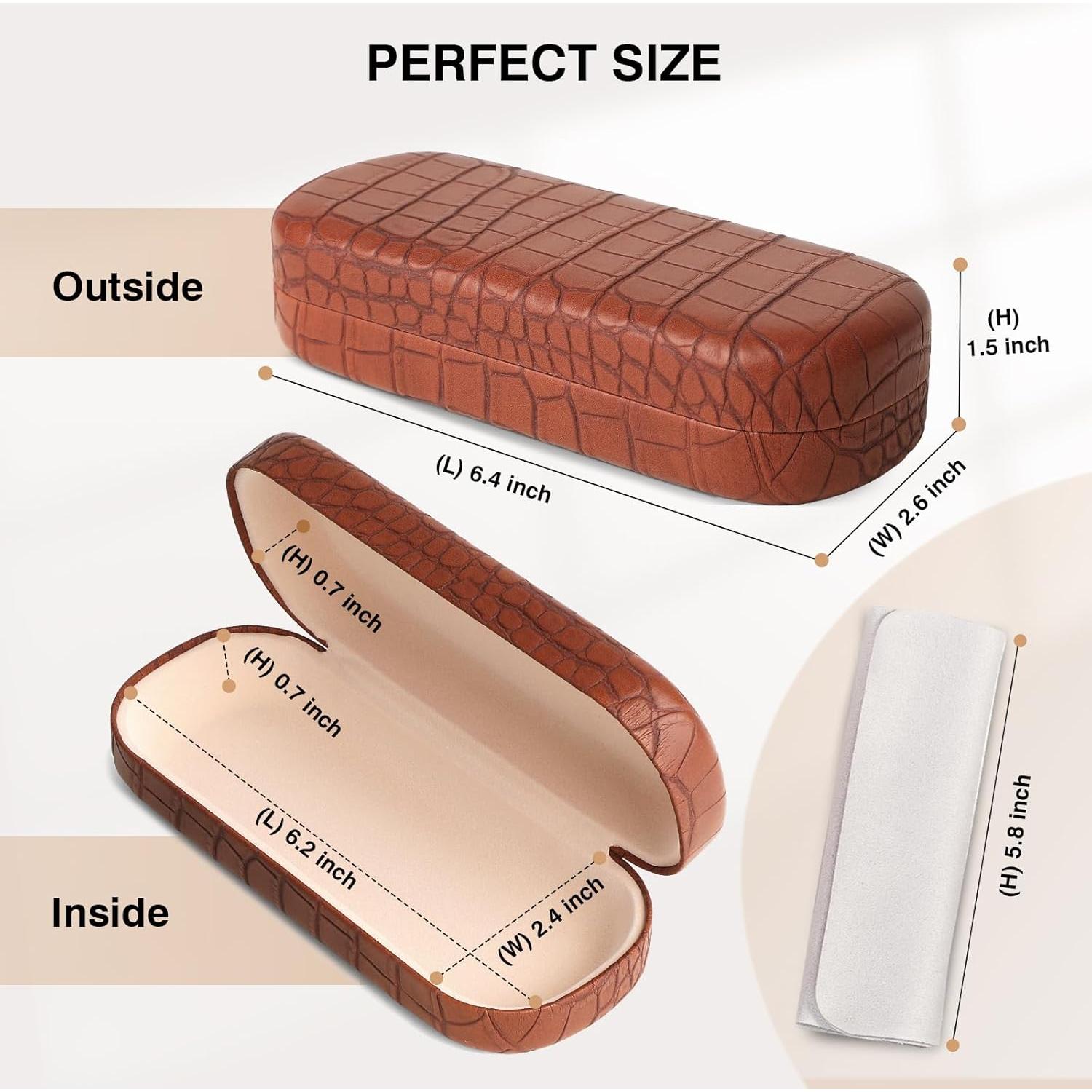 Estuche Duro Marvolia para Gafas de Sol Marrón Cocodrilo