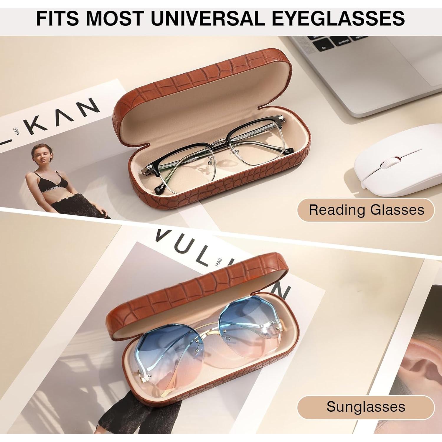 Estuche Duro Marvolia para Gafas de Sol Marrón Cocodrilo