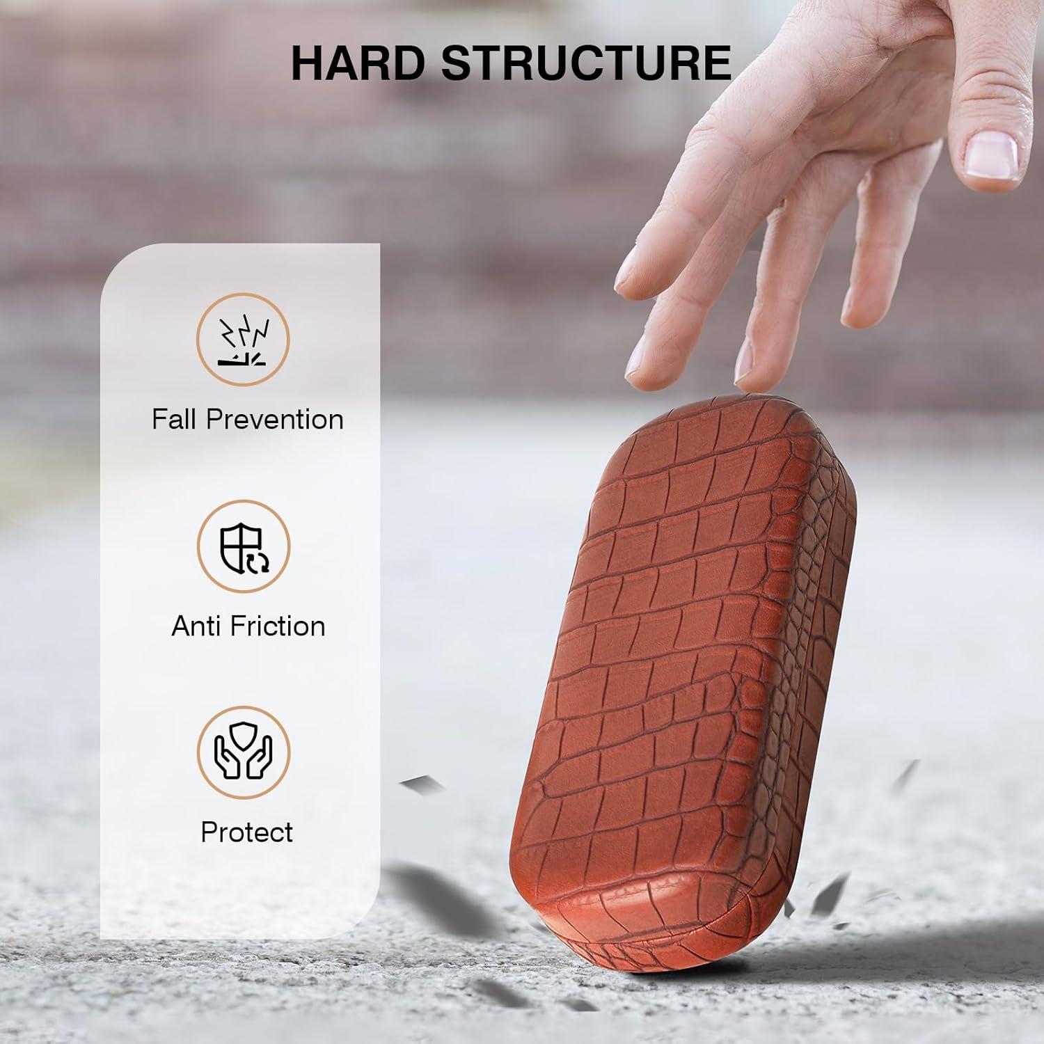 Estuche Duro Marvolia para Gafas de Sol Marrón Cocodrilo