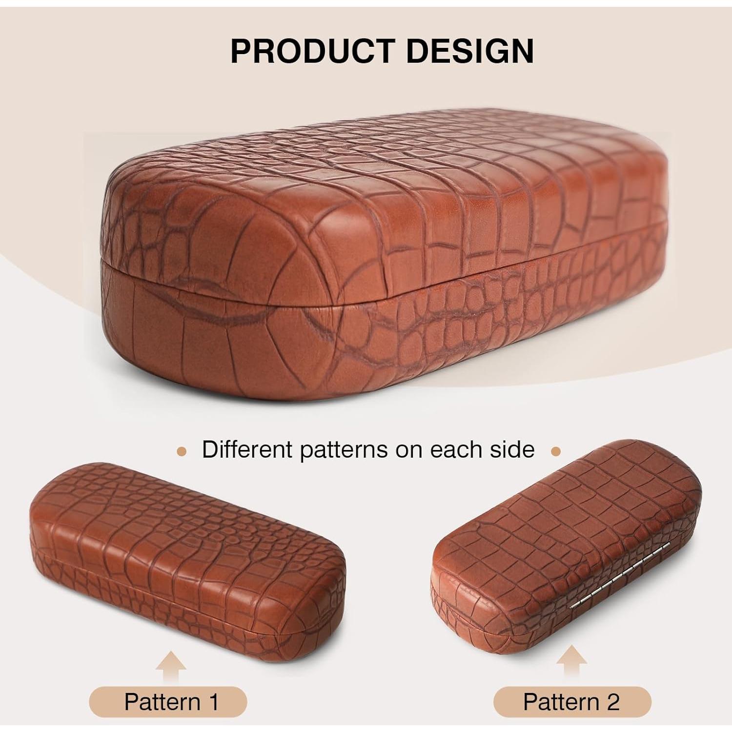 Estuche Duro Marvolia para Gafas de Sol Marrón Cocodrilo