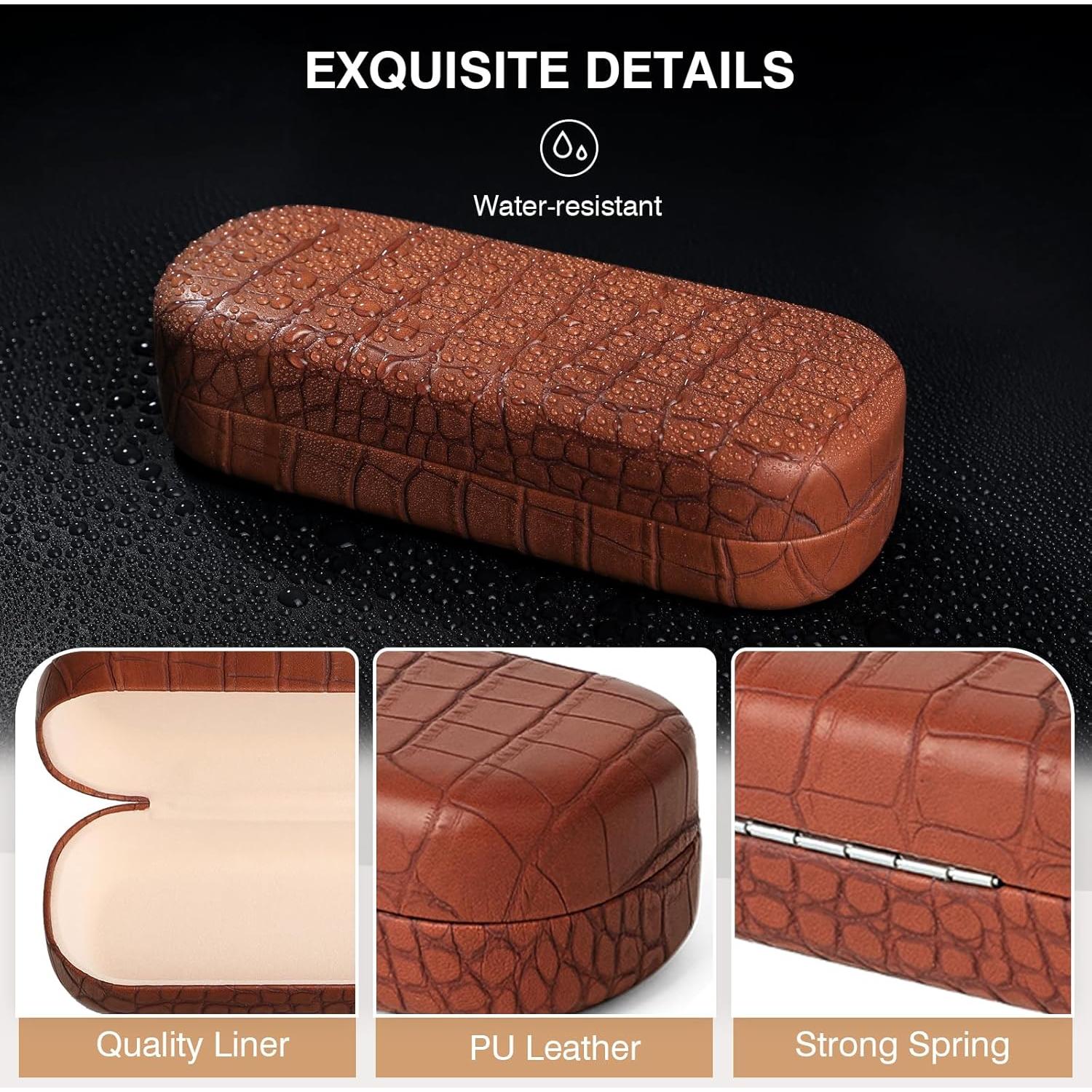 Estuche Duro Marvolia para Gafas de Sol Marrón Cocodrilo