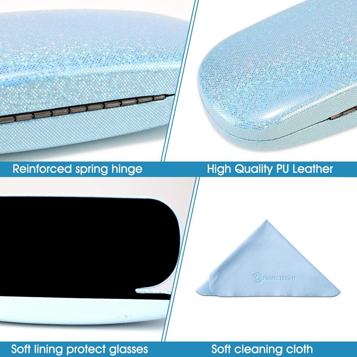 Funda Dura para Gafas PERFECTSIGHT Azul Brillante 16x6x4cm