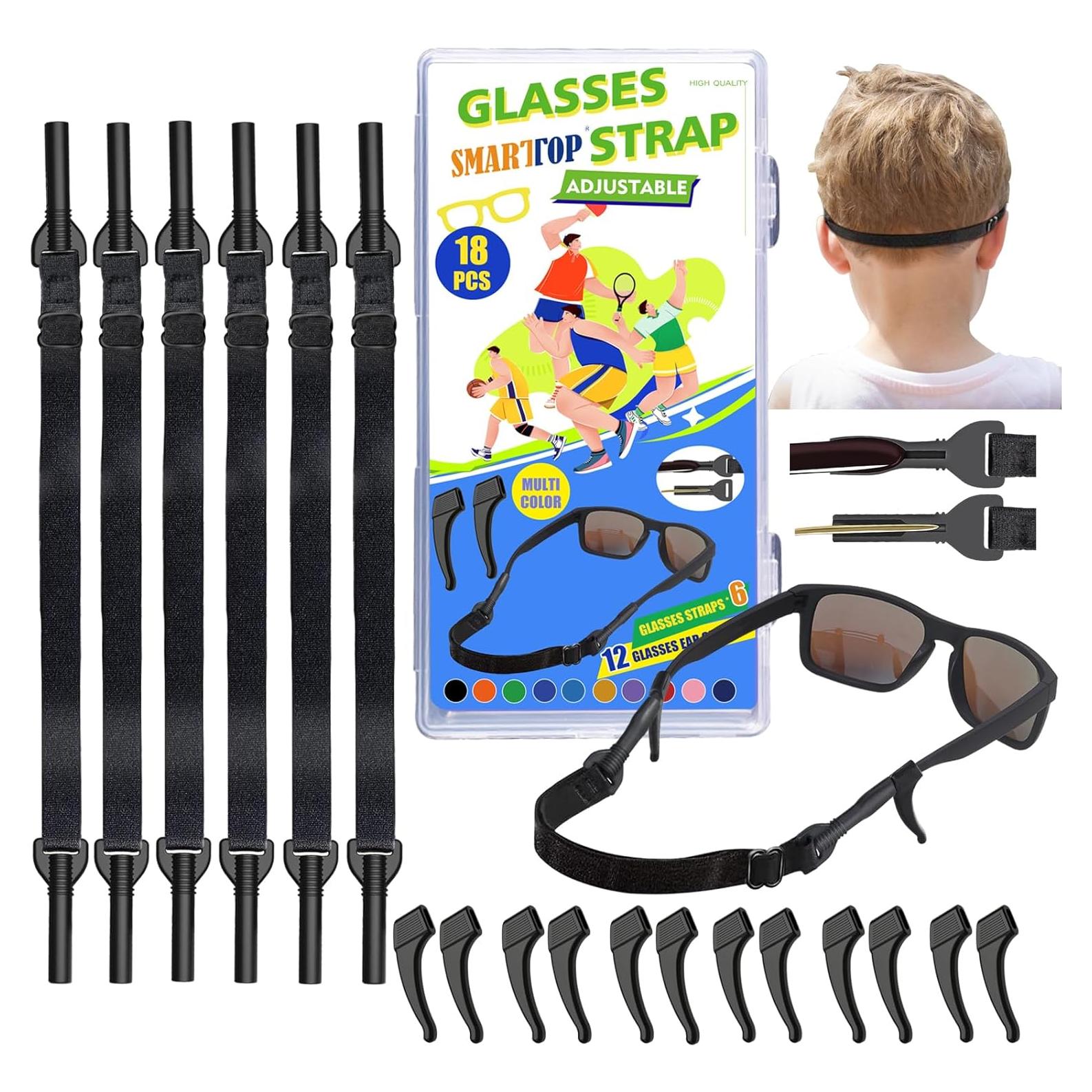 Correa para Gafas Niños Ajustable + Almacenamiento Negro