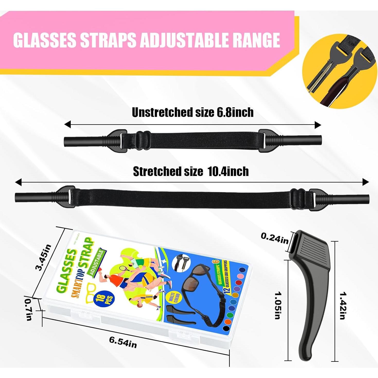 Correa para Gafas Niños Ajustable + Almacenamiento Negro