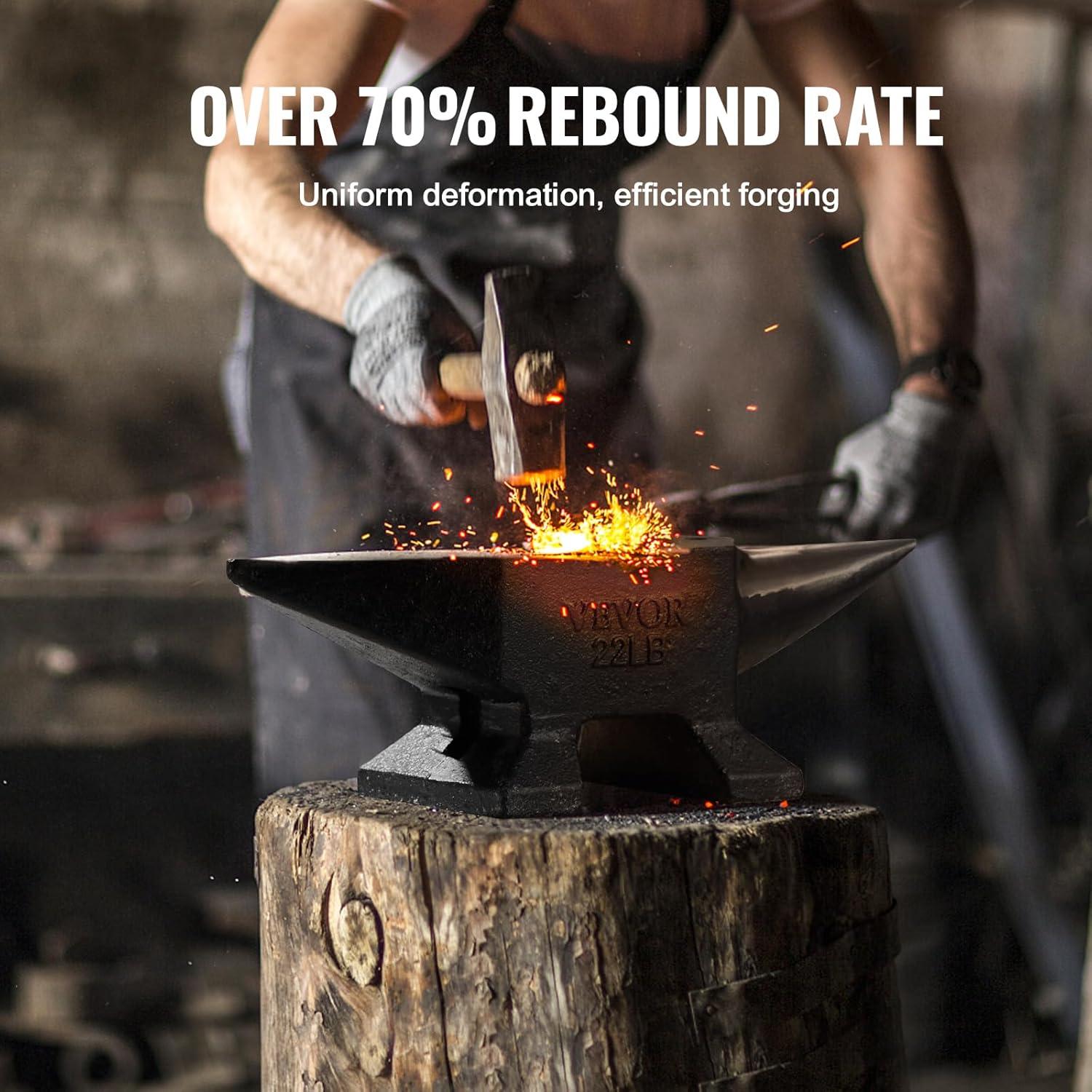 Yunque de un solo cuerno VEVOR 10 kg Acero Fundido 260x82 mm