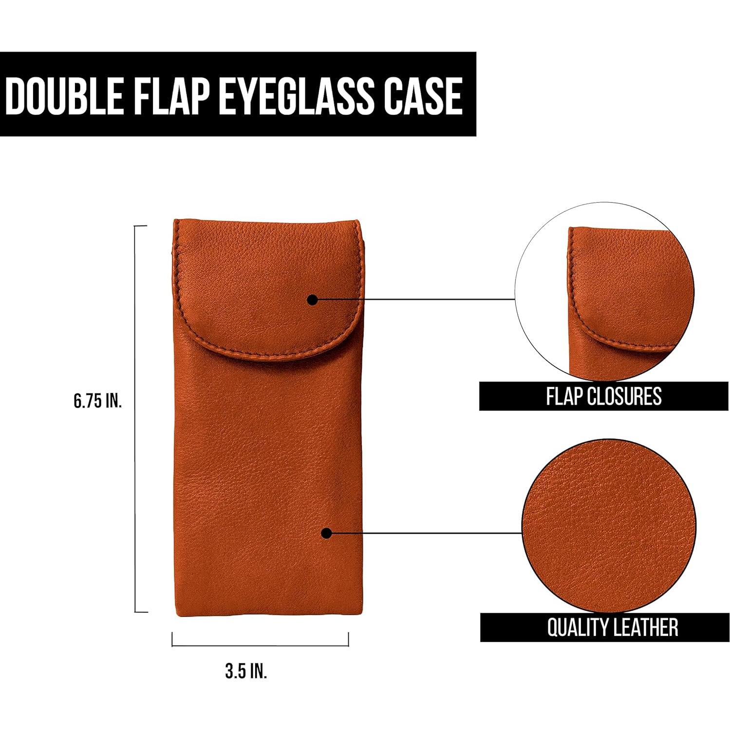 Funda de Cuero Doble Solapa ili New York para Gafas
