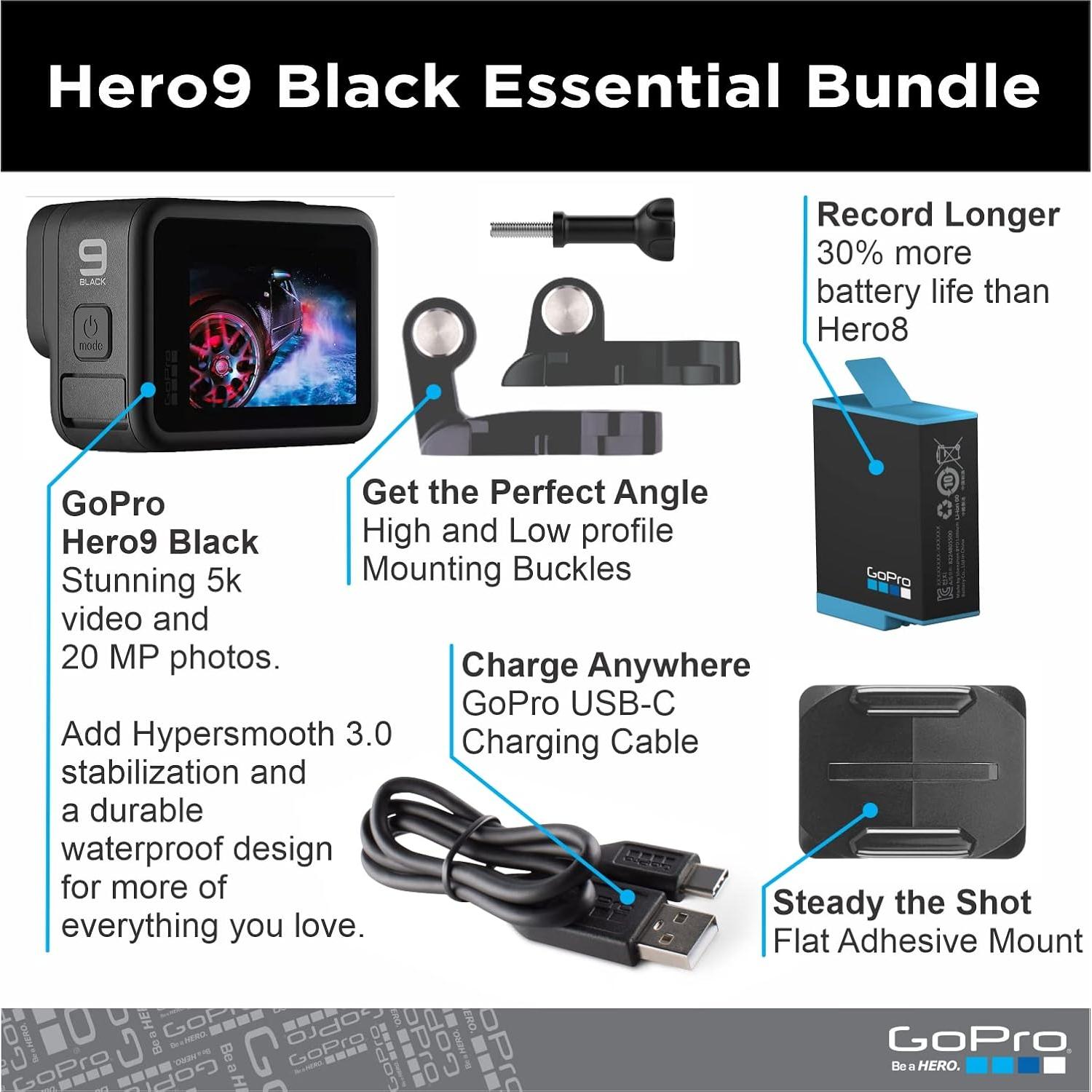 Cámara de Acción GoPro HERO9 Negro 5K 20MP Pantalla Táctil