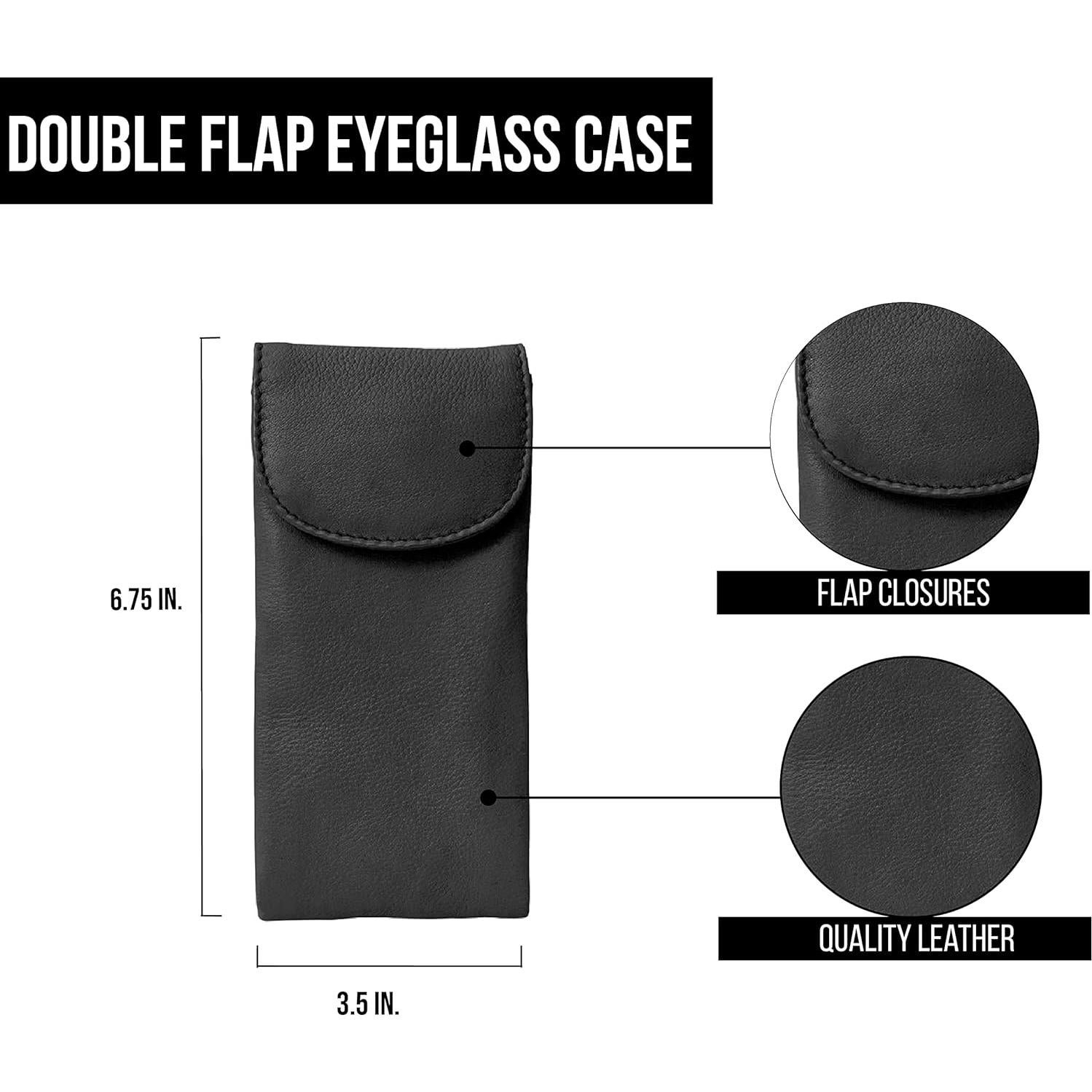 Funda Doble Solapa de Cuero ili New York para Gafas