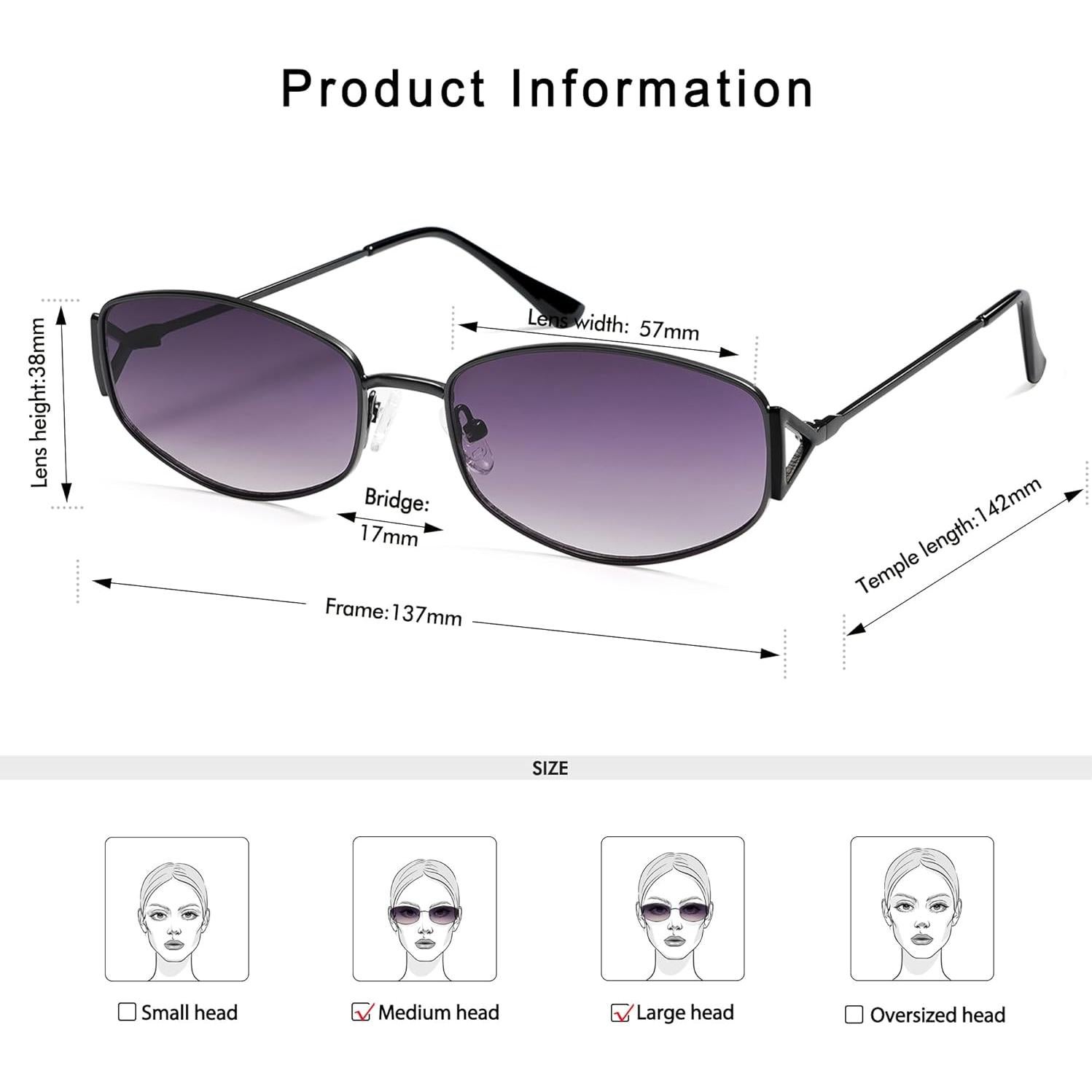 Gafas de sol ovaladas retro AP3625 UV400 unisex metal