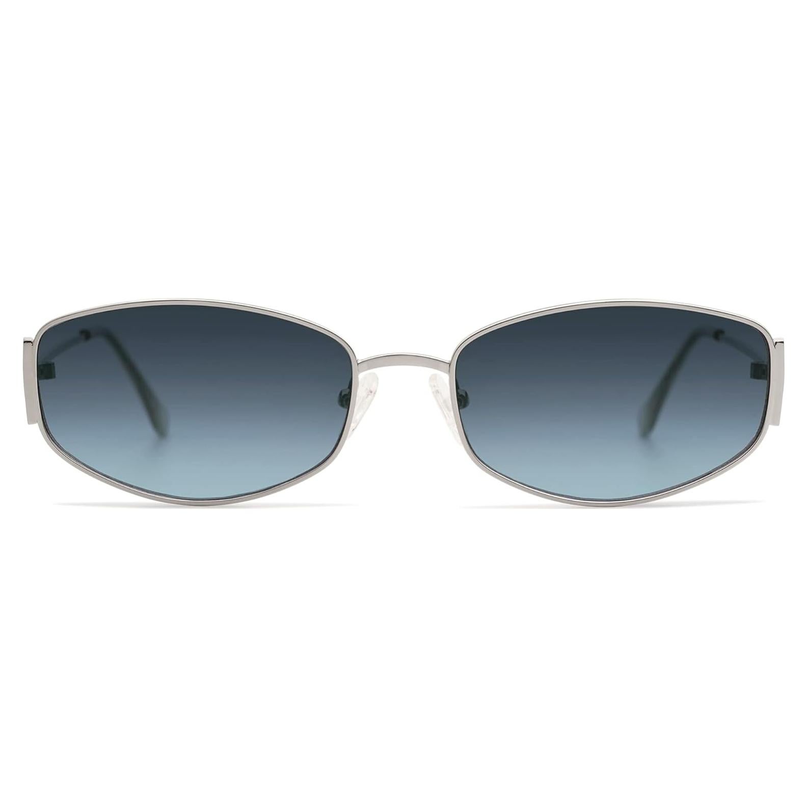 Gafas de Sol Ovaladas Retro Metal UV400 AP3625 Plata/Azul