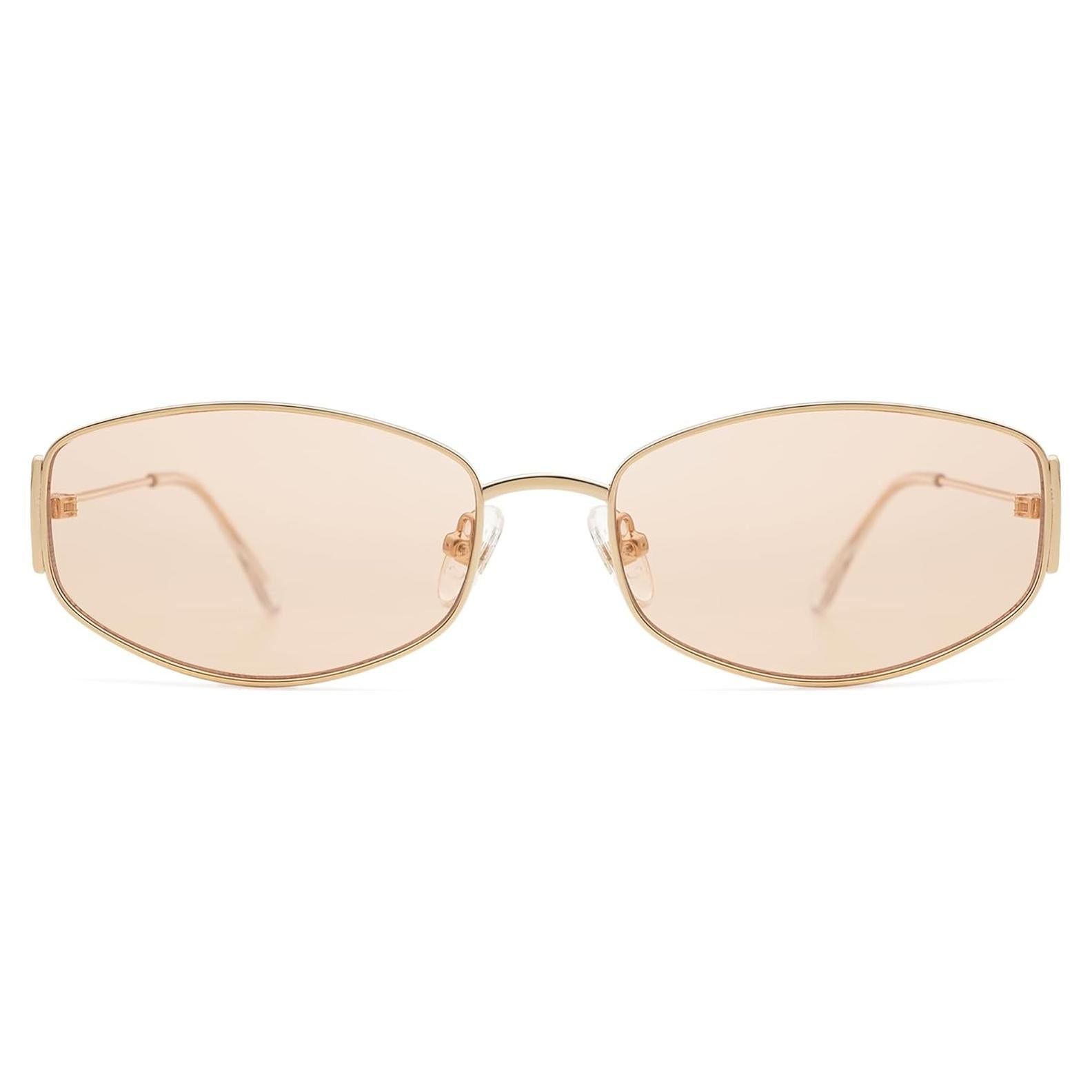 Gafas de Sol Ovaladas Retro Metal UV400 AP3625 Oro/Marrón