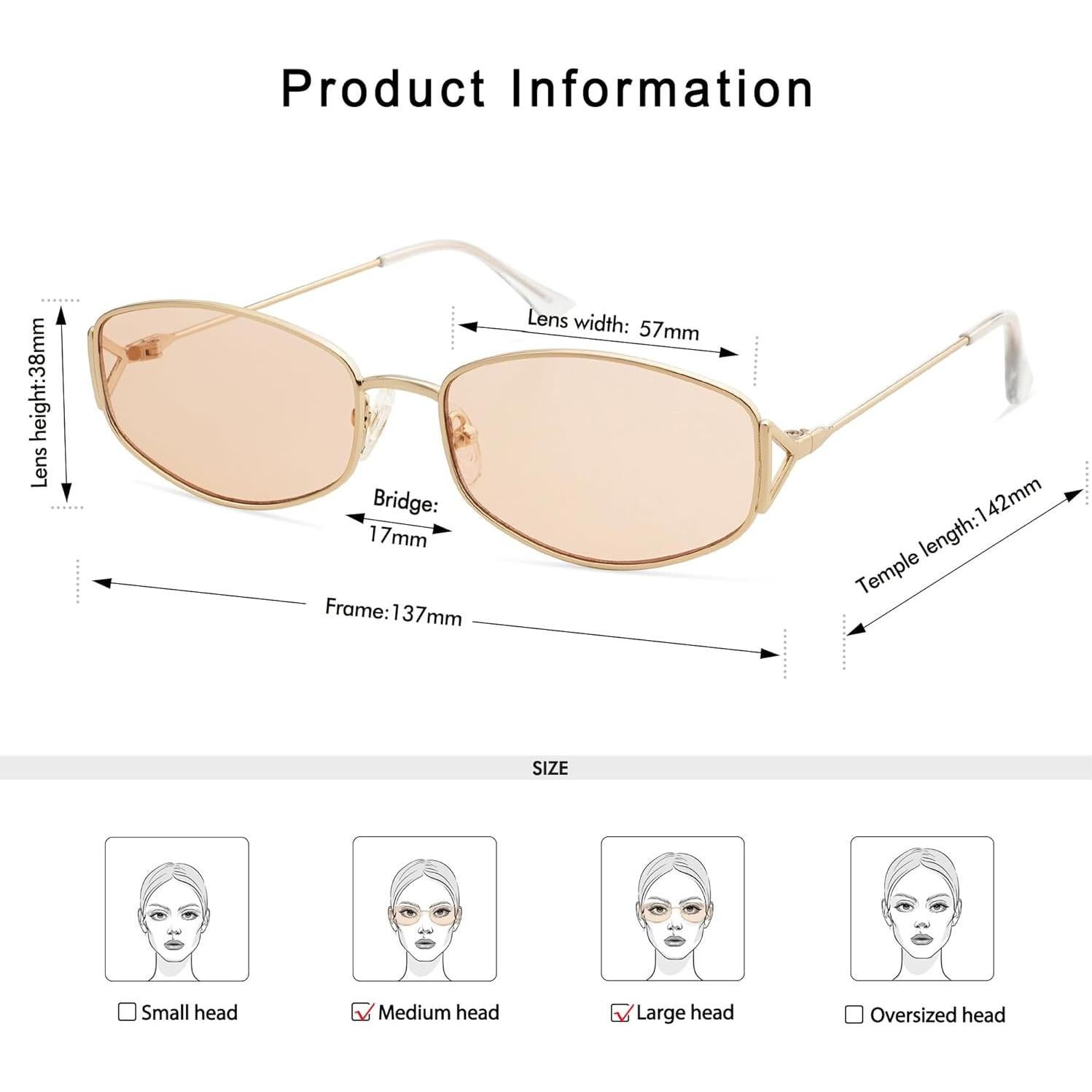 Gafas de Sol Ovaladas Retro Metal UV400 AP3625 Oro/Marrón