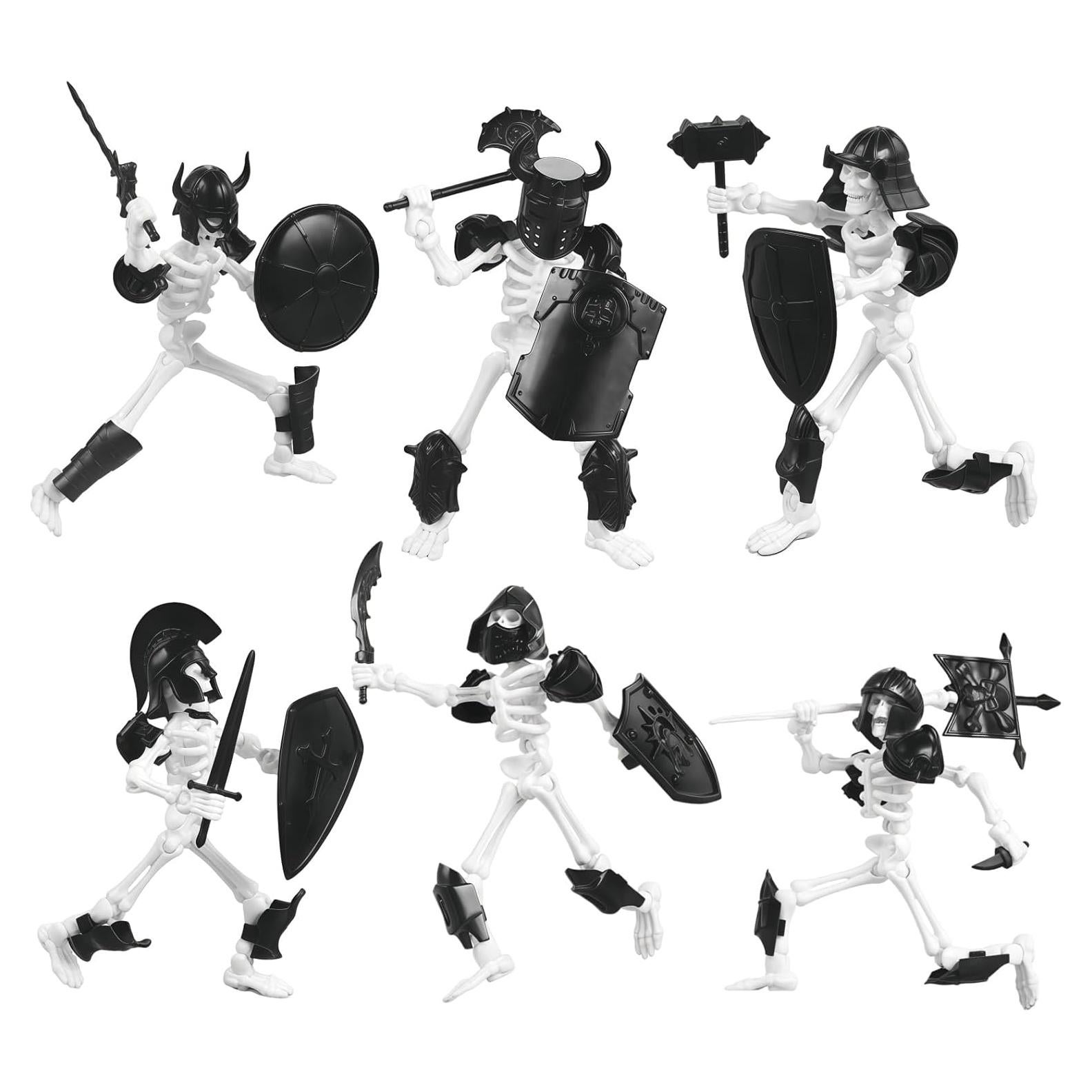 Paquete de 6 Figuras de Acción T13 Mini Esqueletos Halloween