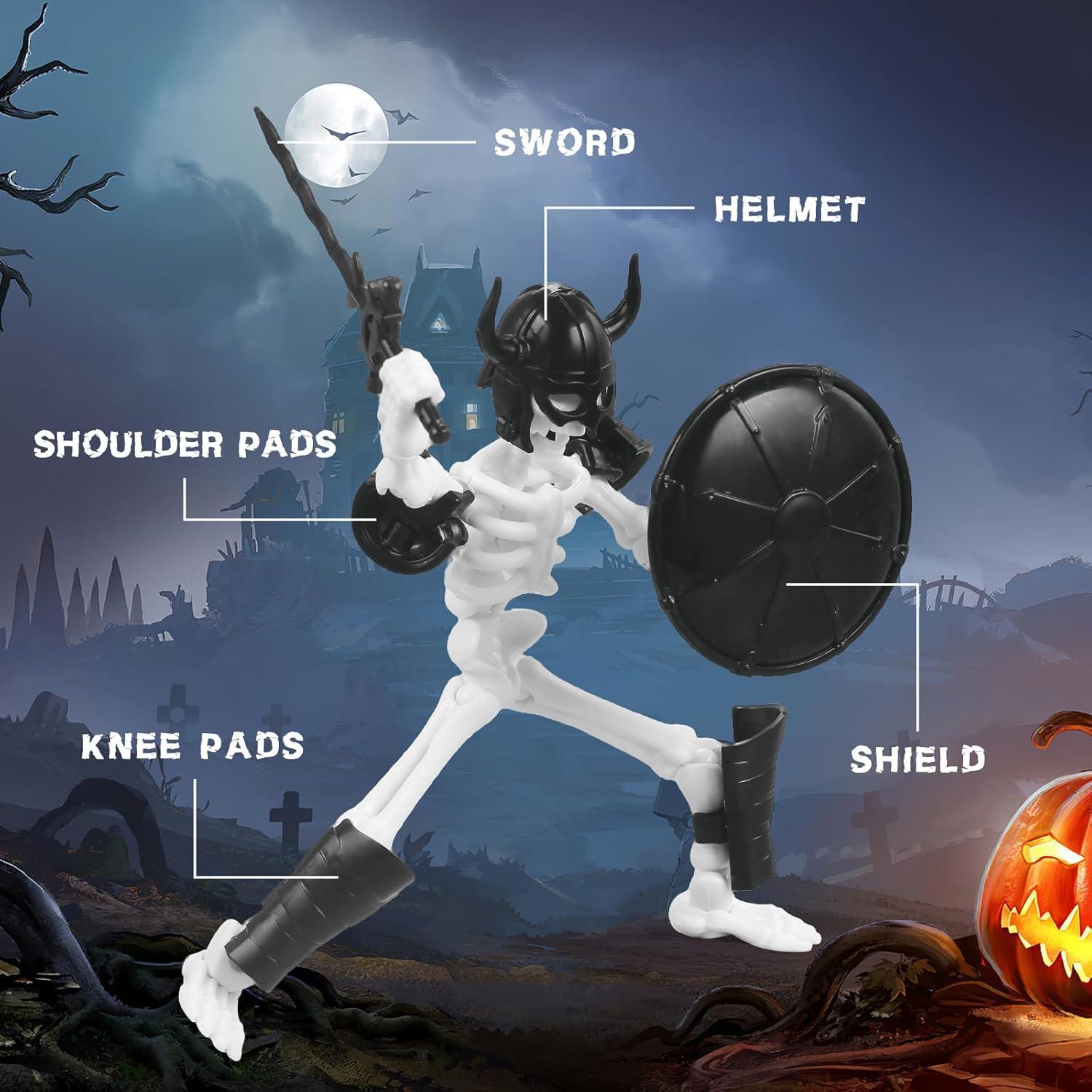 Paquete de 6 Figuras de Acción T13 Mini Esqueletos Halloween