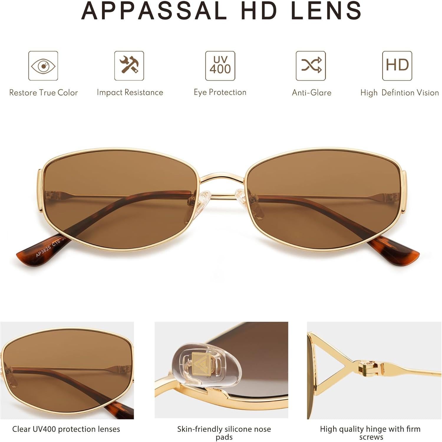 Gafas de Sol Ovaladas Retro AP3625 UV400 Unisex Metal