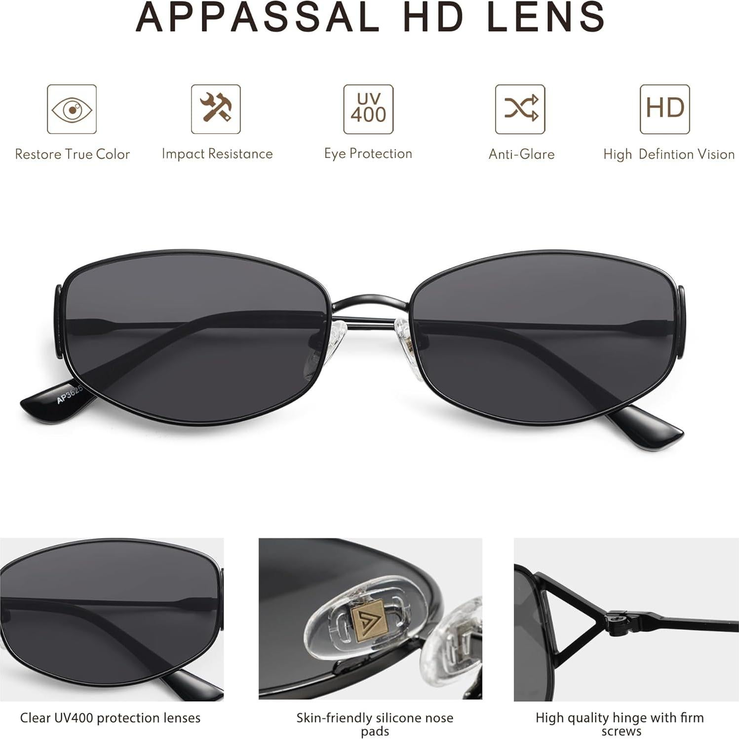 Gafas de Sol Ovaladas Retro Metal UV400 AP3625