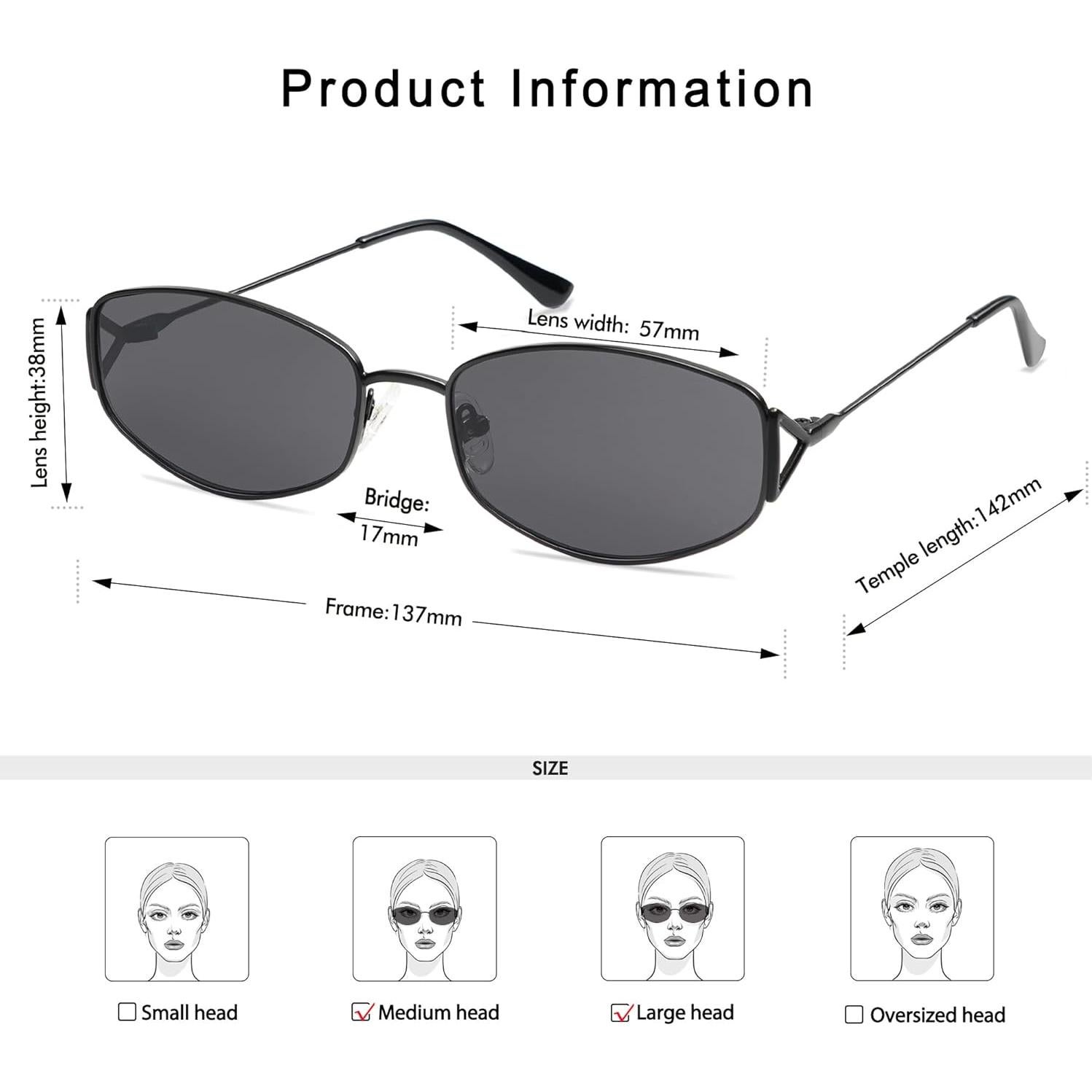 Gafas de Sol Ovaladas Retro Metal UV400 AP3625