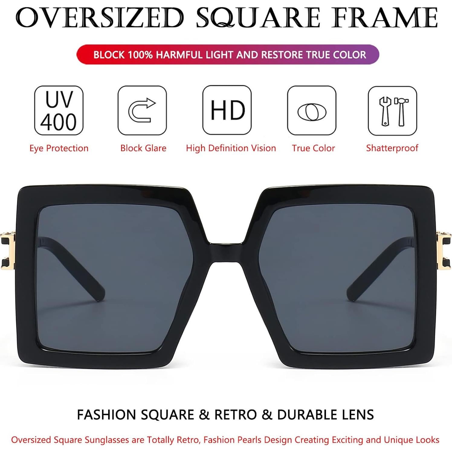 Gafas de Sol AIEYEZO Cuadradas Oversized UV400 para Mujeres