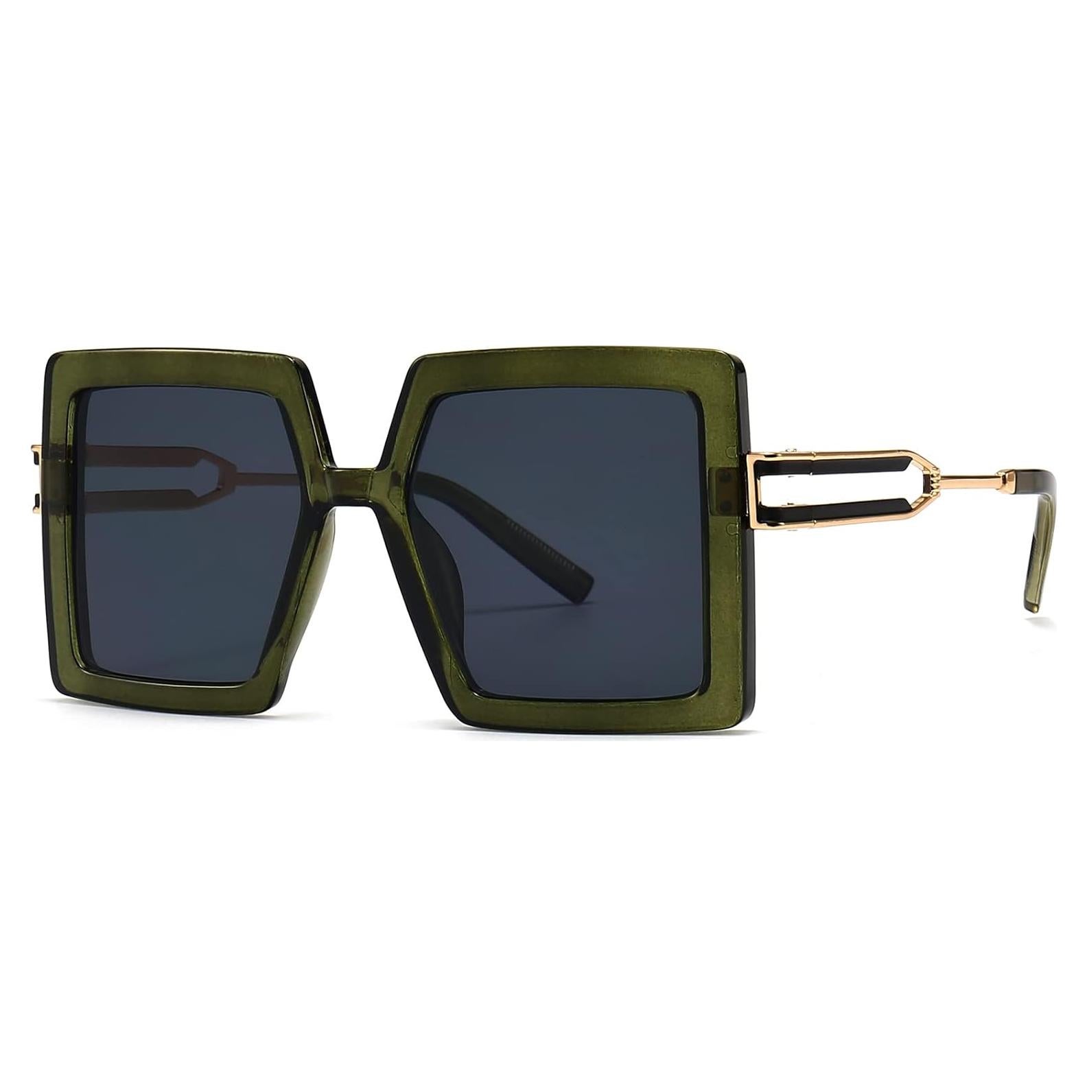 Gafas de Sol AIEYEZO Cuadradas Oversized UV400 Verde Oliva