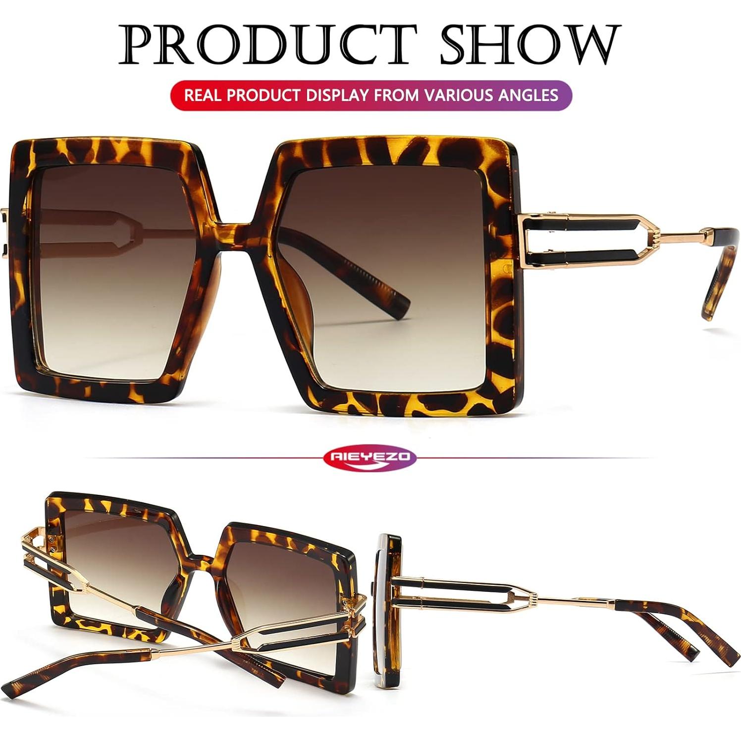 Gafas de Sol AIEYEZO Cuadradas Oversized UV400 para Mujeres