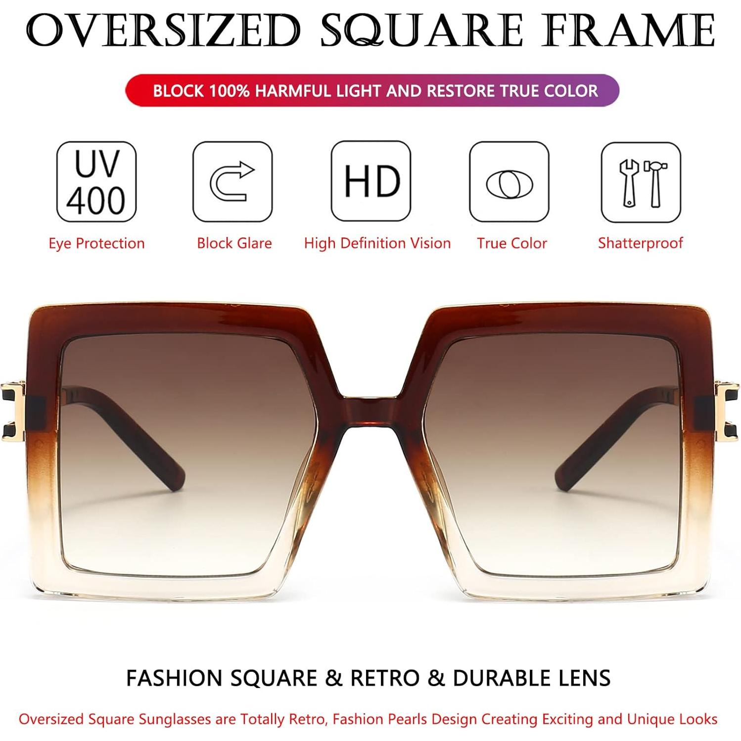 Gafas de Sol AIEYEZO Cuadradas Oversized UV400 para Mujeres