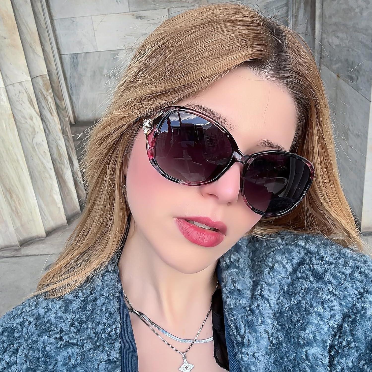 Gafas de sol FIMILU para mujeres UV400 polarizadas grandes