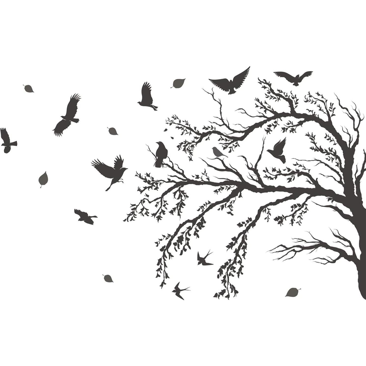 Calcomanía de Pared Vinilo WOYINIS Pájaro y Rama 122x46cm