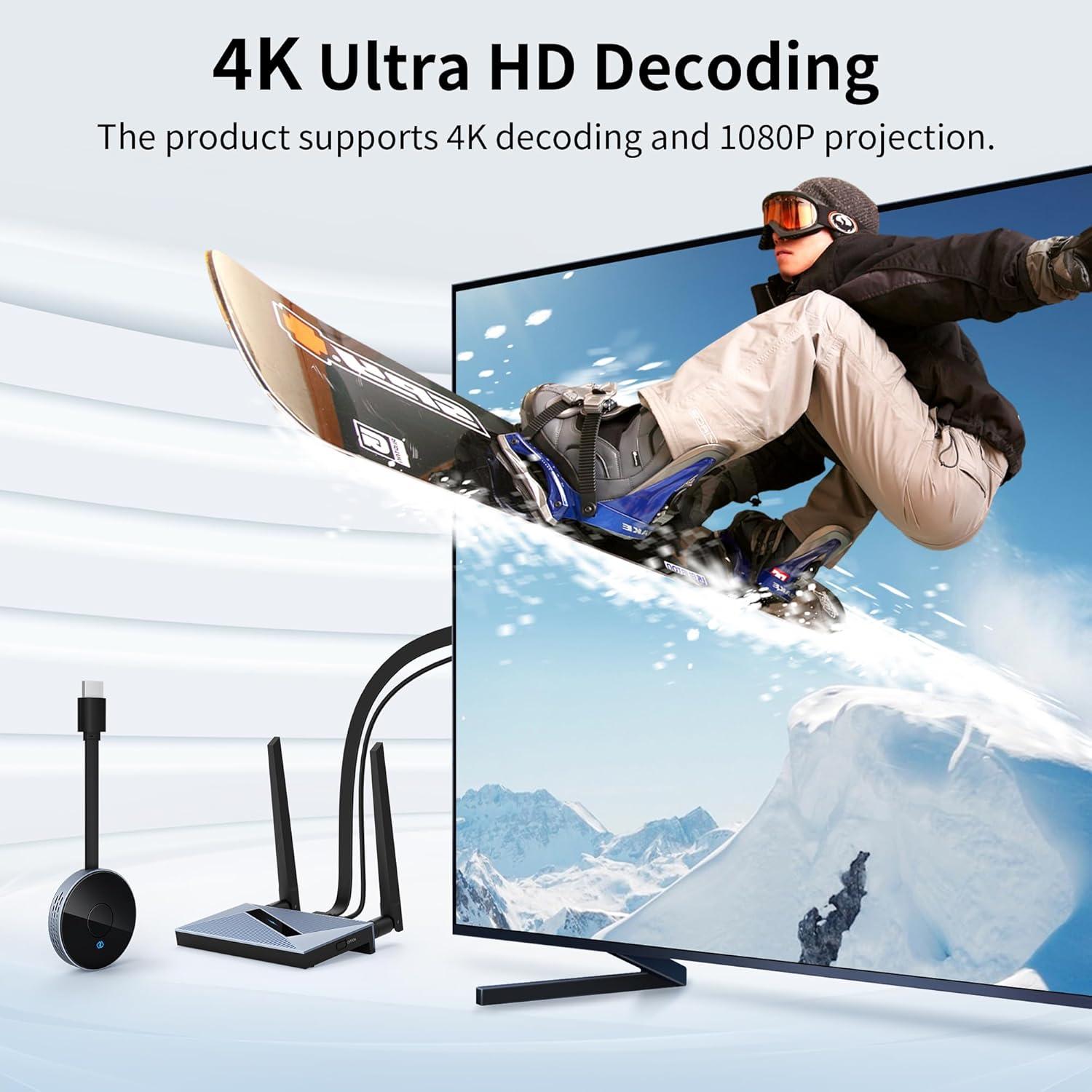 Transmisor y Receptor HDMI Inalámbrico BRAIDOL 4K 45.72m