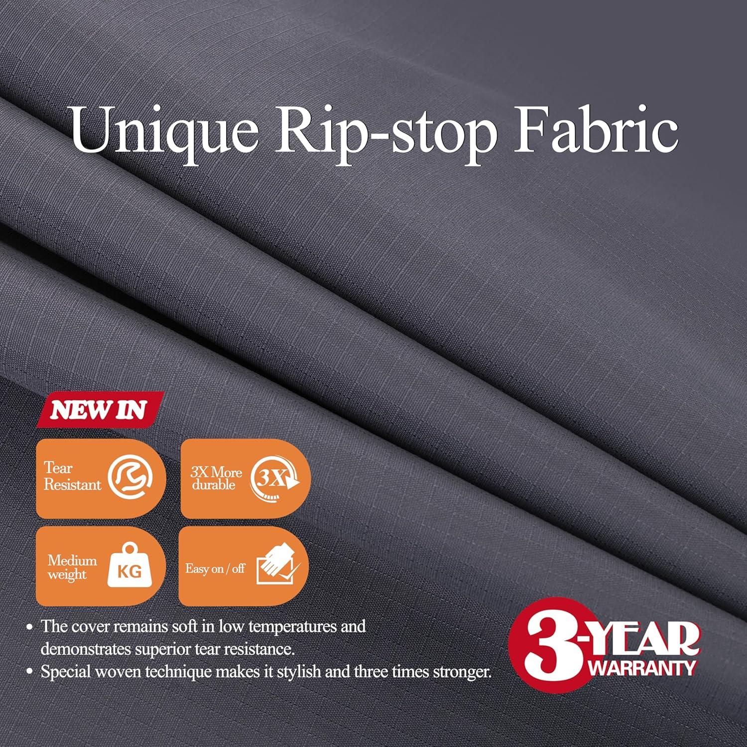 Funda para Silla de Patio WJ Etrade Gris 2 Piezas Impermeable