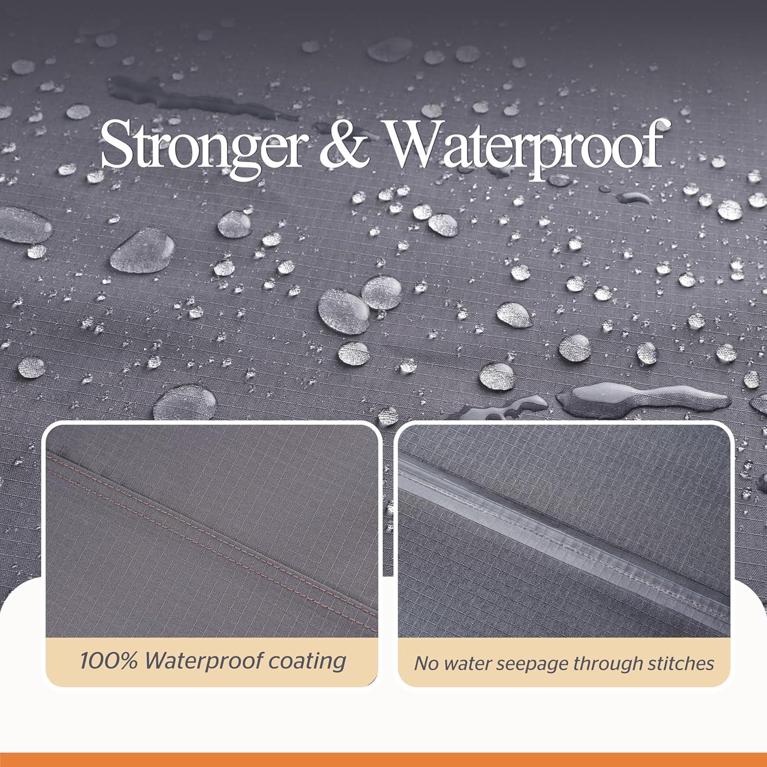 Funda para Silla de Patio WJ Etrade Gris 2 Piezas Impermeable