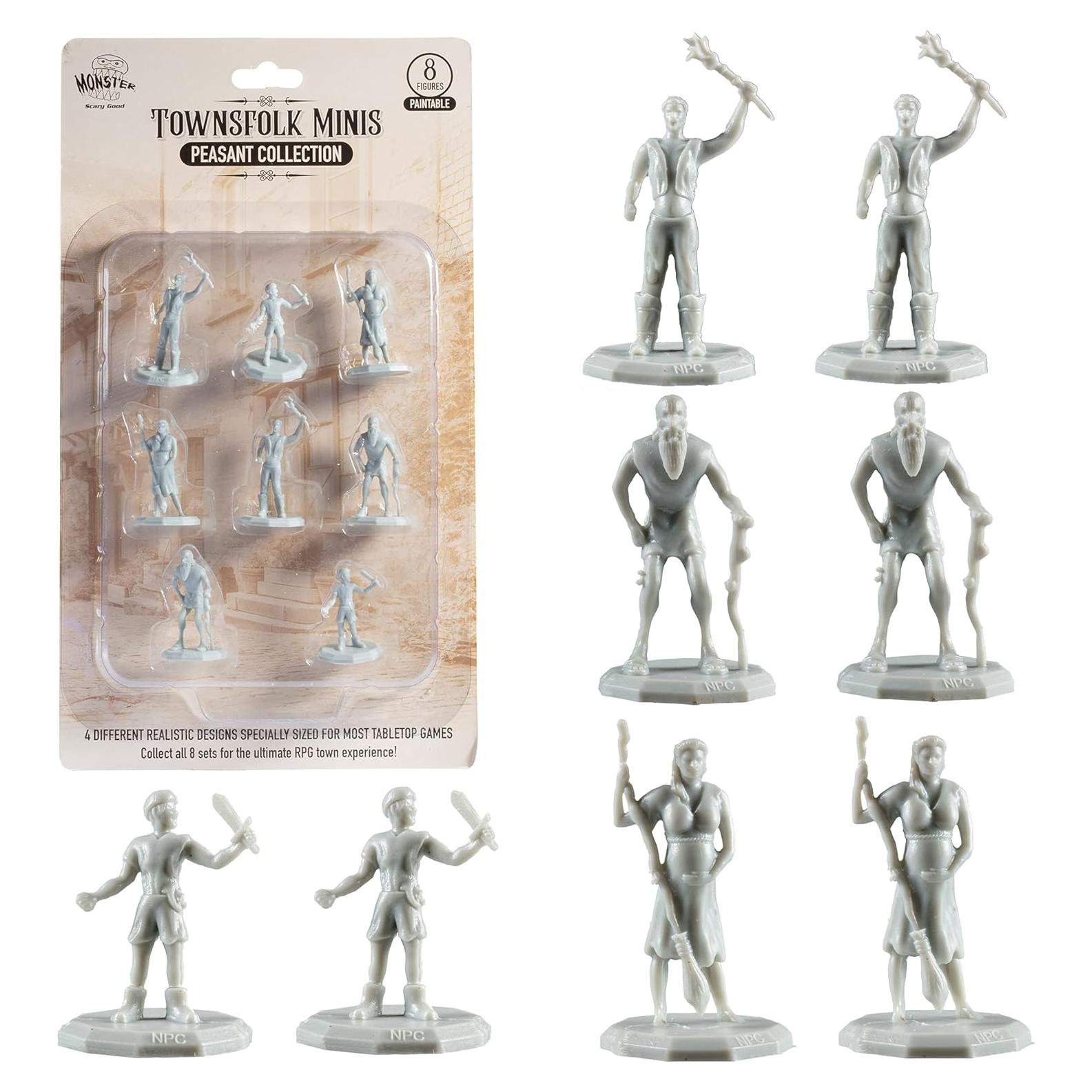 Figuras Miniatura de Fantasía Campesinos Monster - 8pc Pintables