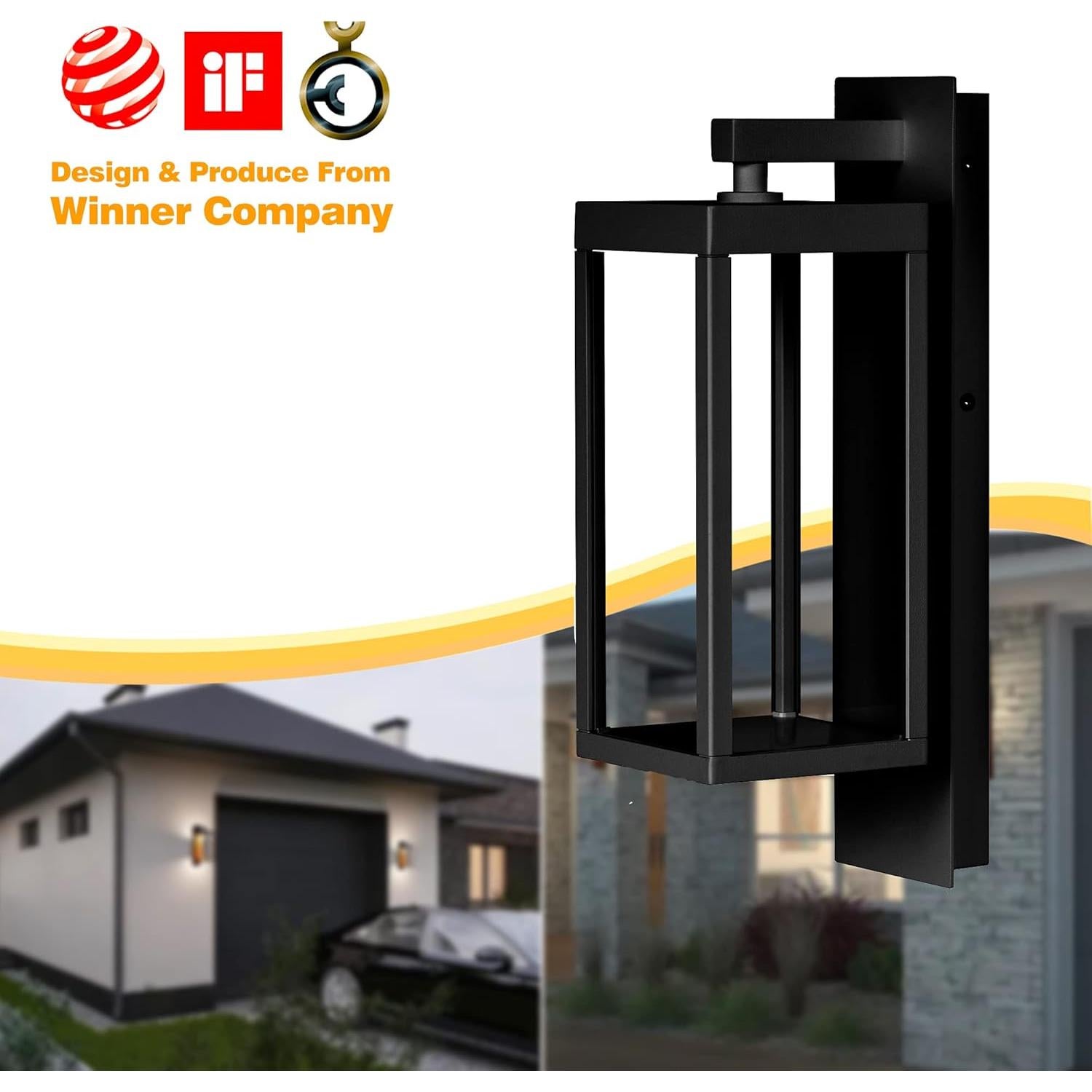 Aplique de pared LED Inowel 13W IP54 negro para exterior