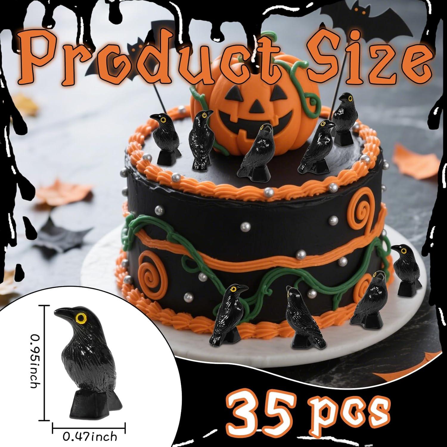 35 Figuras Mini Cuervos de Resina Bbiamsleep para Halloween