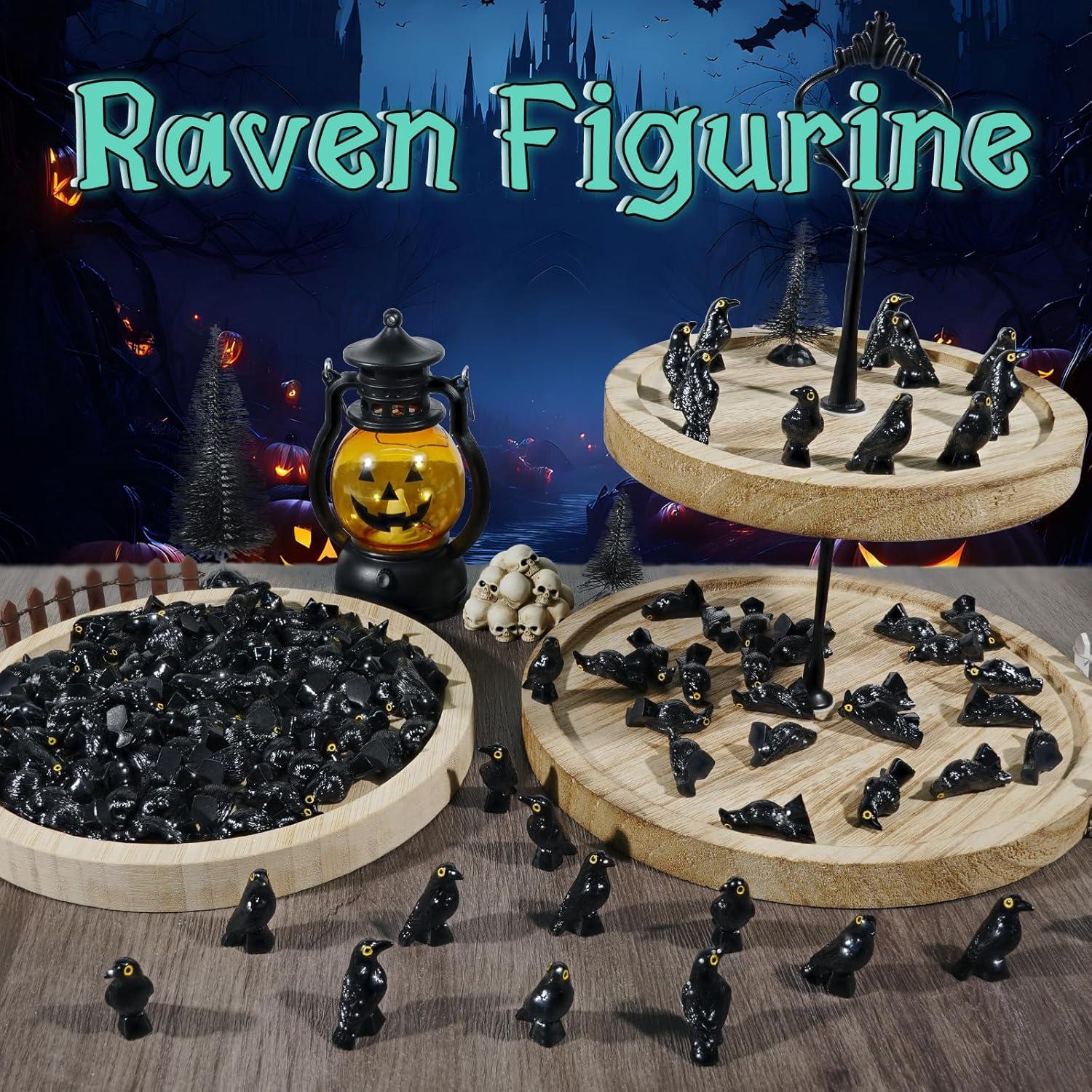 35 Figuras Mini Cuervos de Resina Bbiamsleep para Halloween