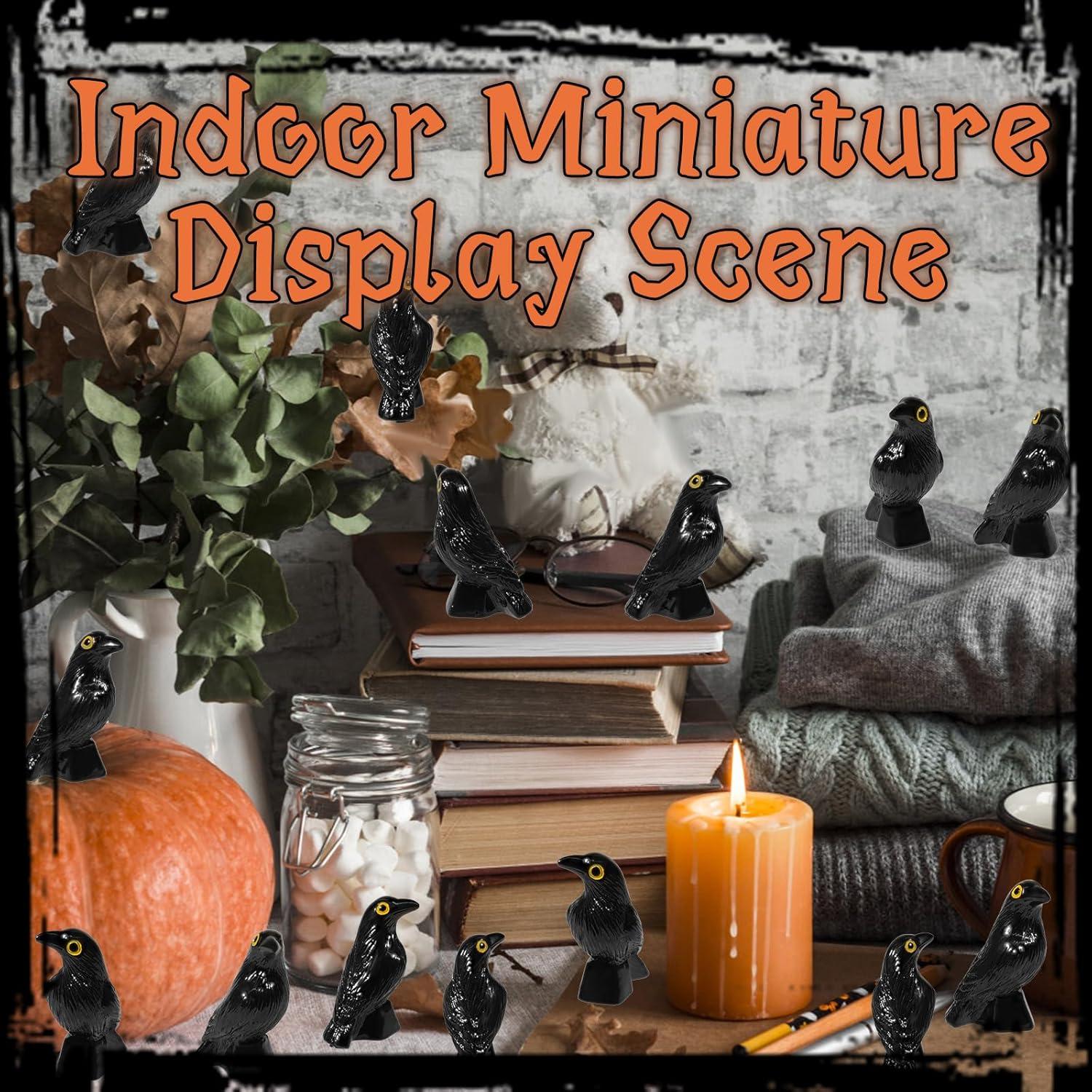 35 Figuras Mini Cuervos de Resina Bbiamsleep para Halloween