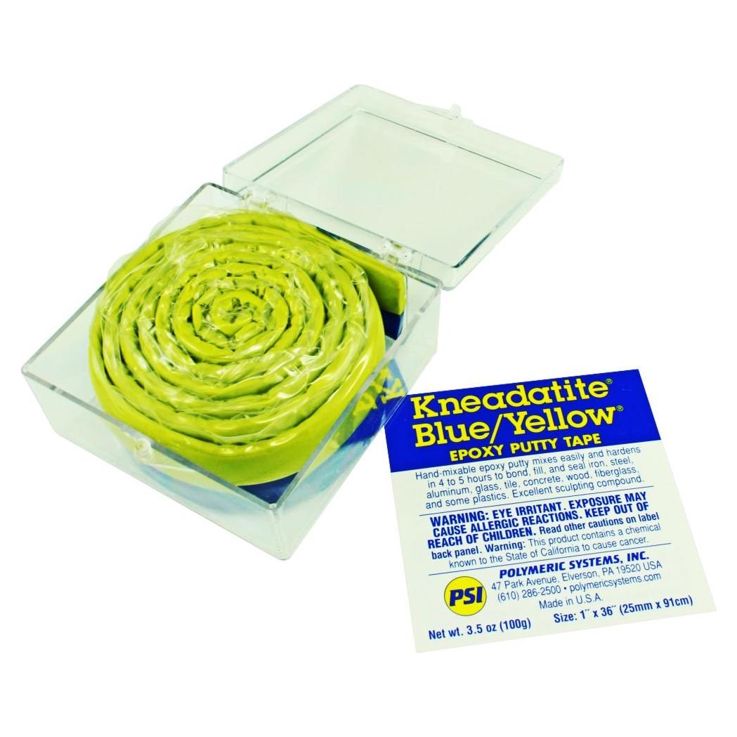Cinta de Masilla Epóxica Kneadatite Azul/Amarillo 90cm