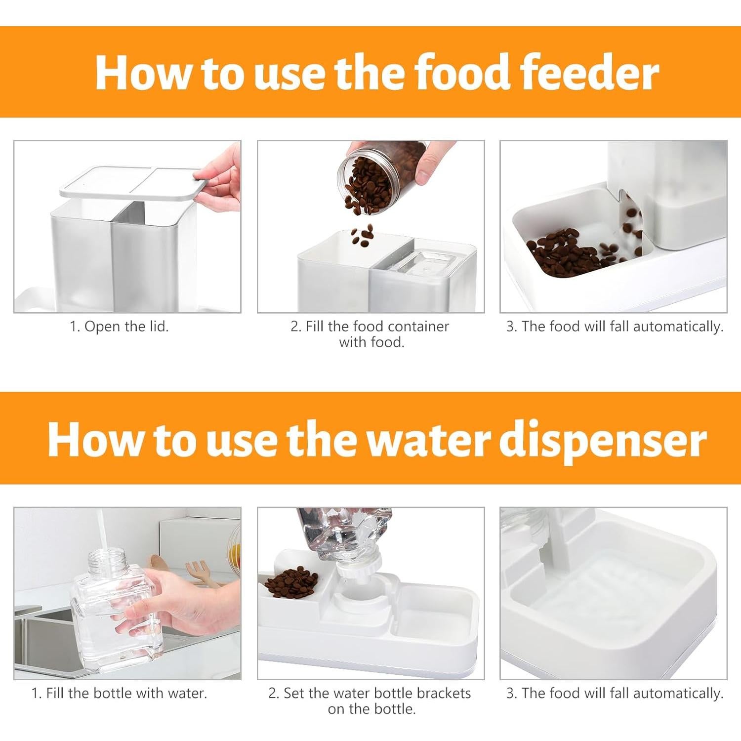 Comedero Automático Yummy Sam 1.5L y Dispensador de Agua 1L